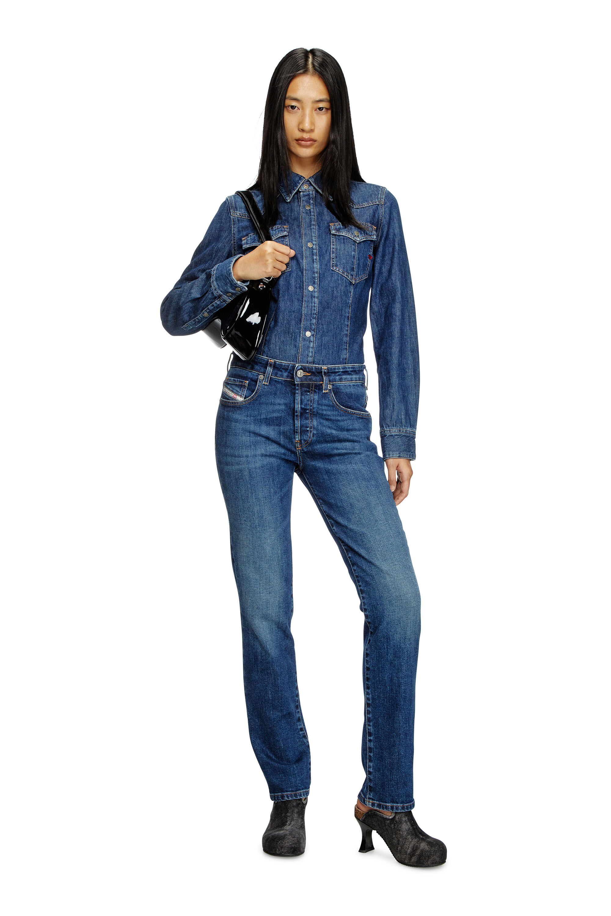 Diesel - DE-WAVES, Female's Western shirt in denim in Blue - 1
