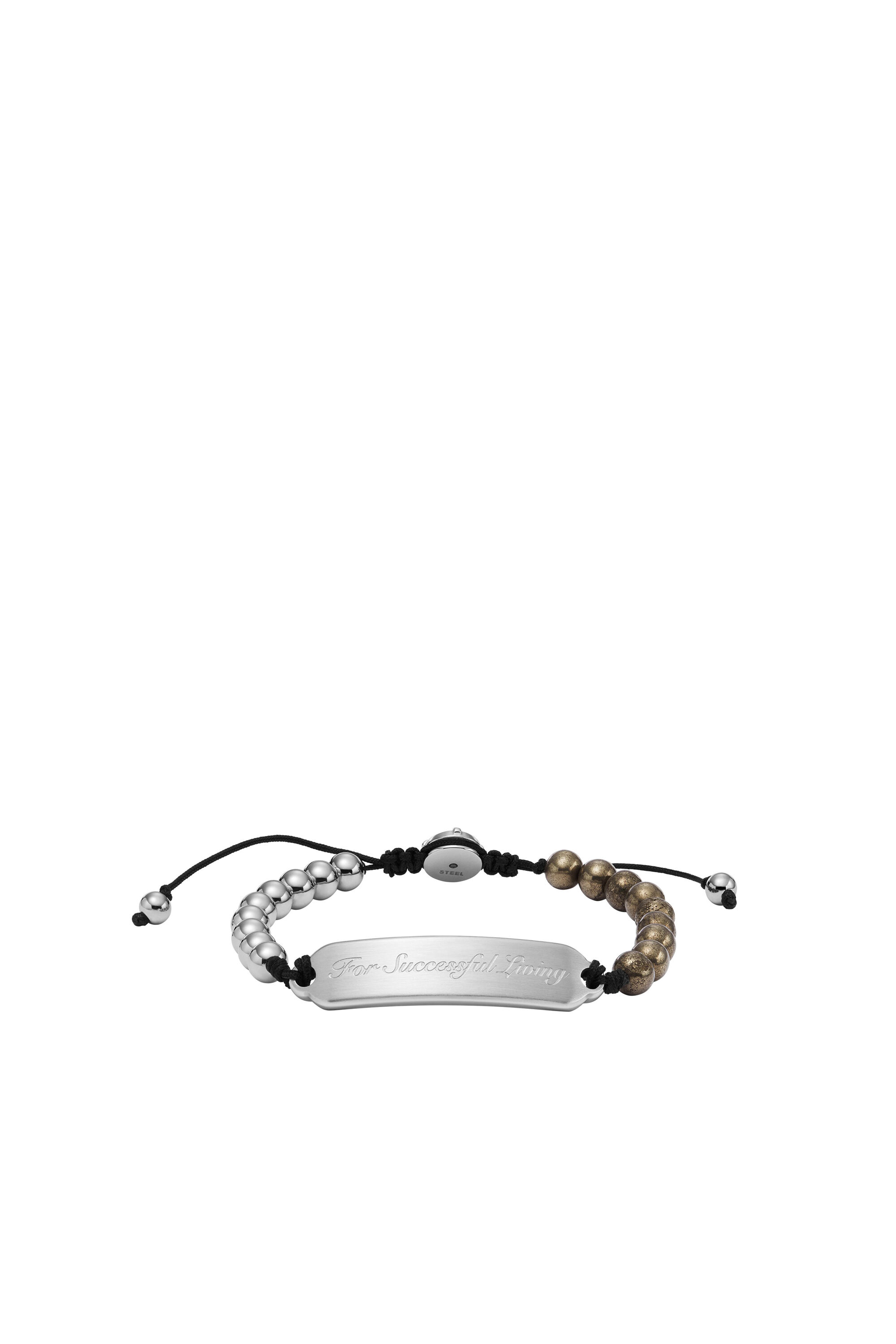 Diesel - DX1403, Bracelet avec perles de pyrite or et argent Mixte in Gris argenté - 1
