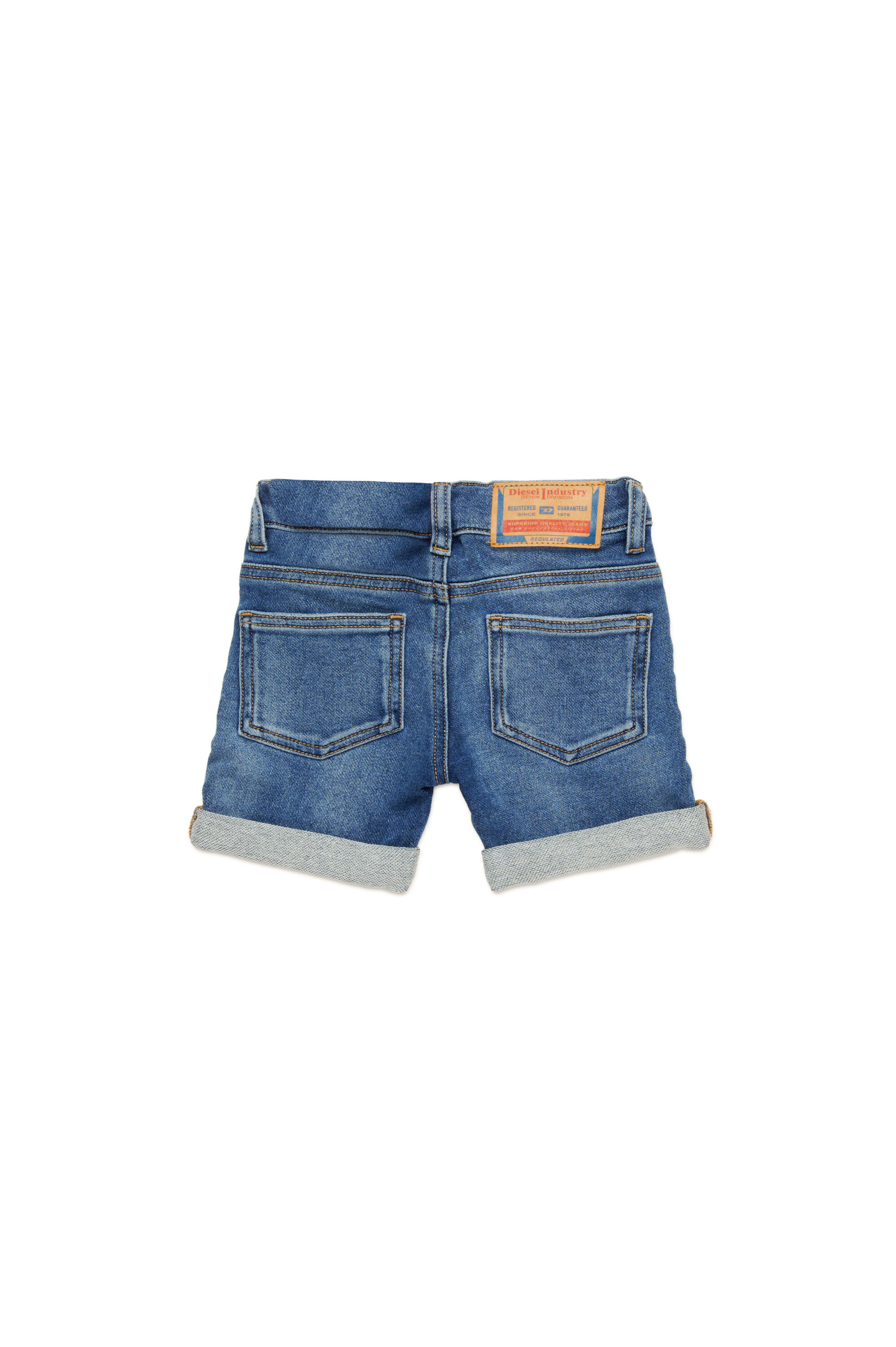 Diesel - PGALLYB JJJ, Unisex's Lived-in JoggJeans shorts with turn-ups in Medium Blue - 2