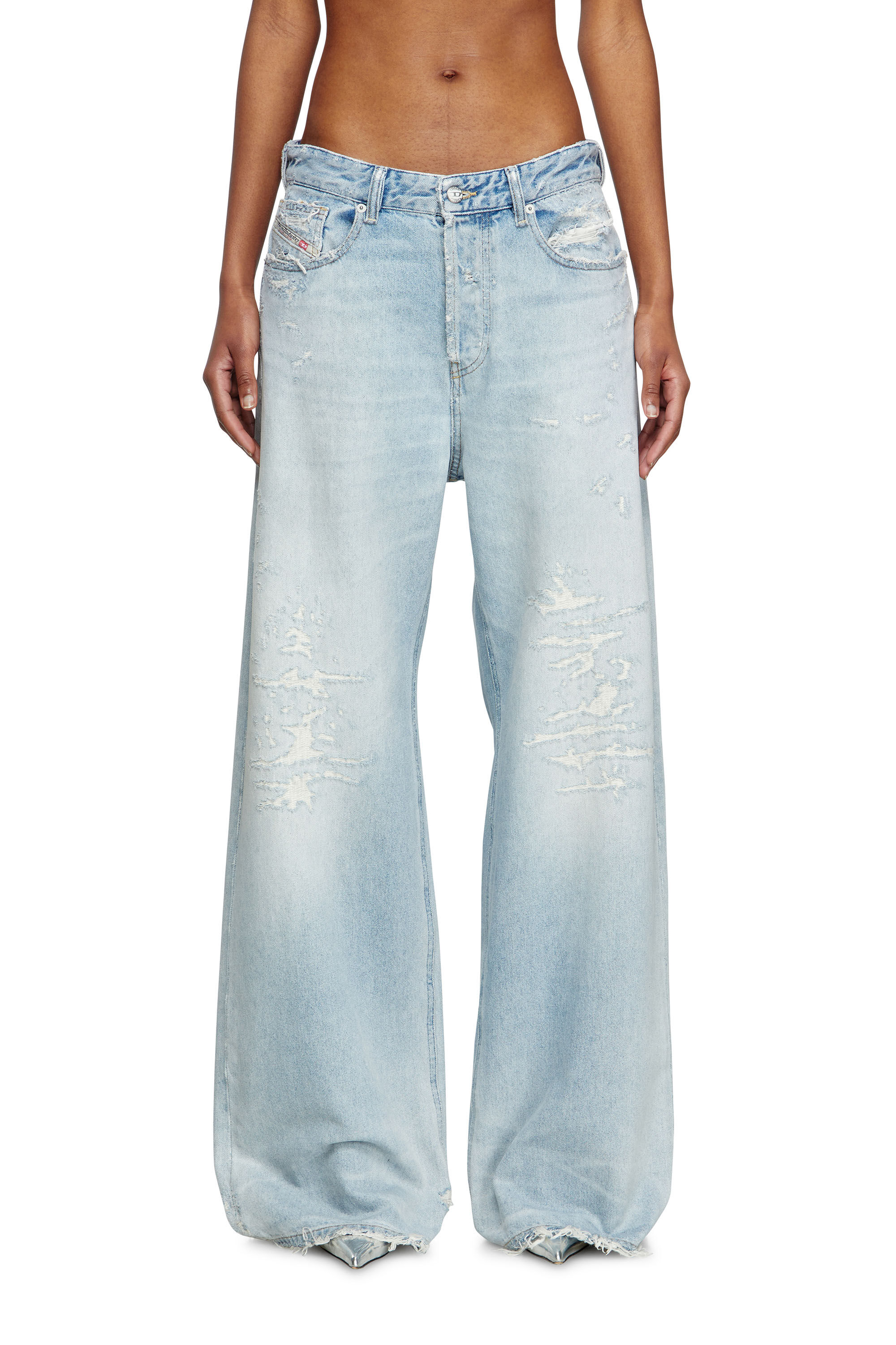 Diesel - Female's Relaxed Jeans 1996 D-Sire 09M53, Light Blue - 3