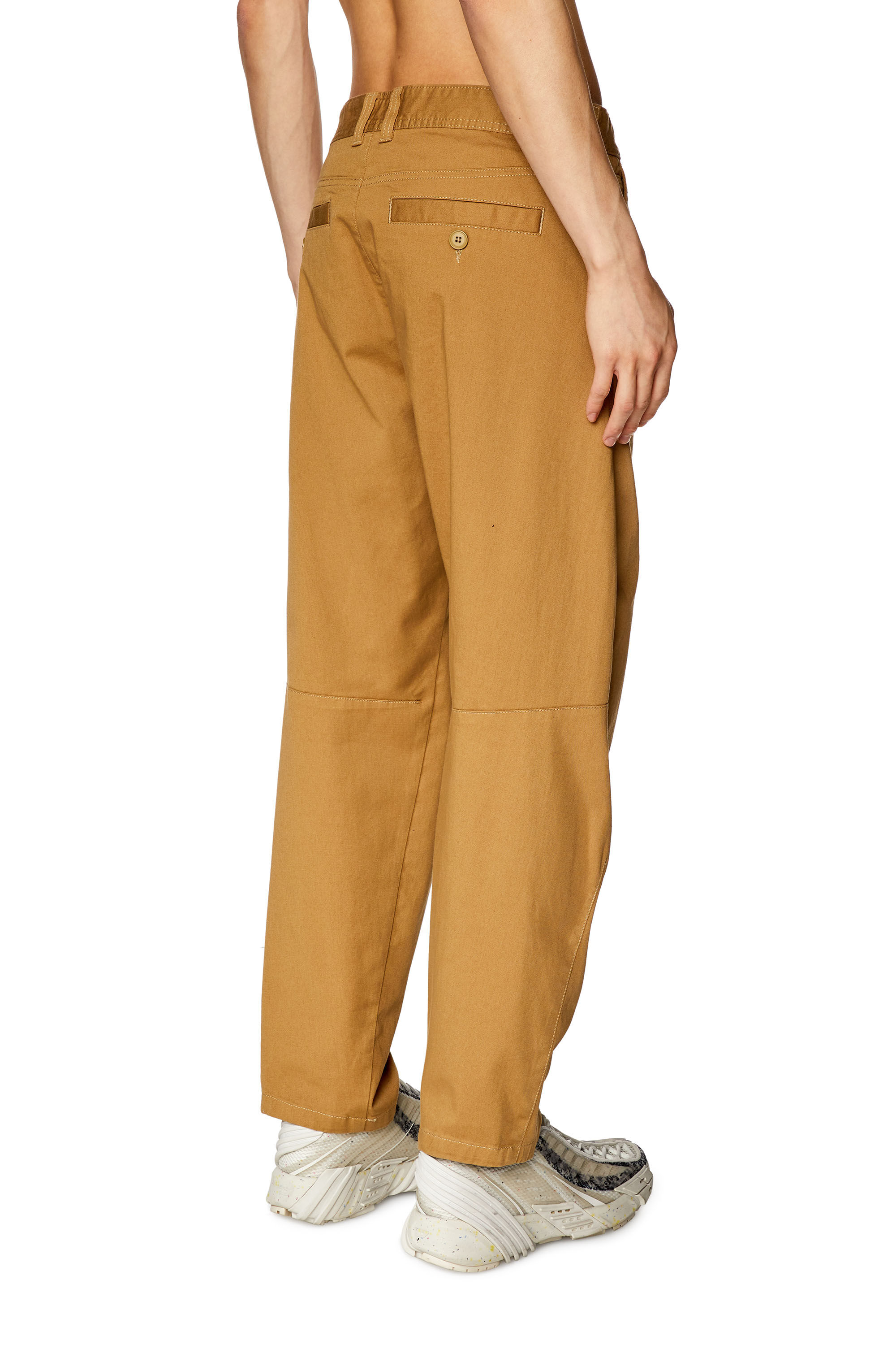 Diesel - P-ARTHUR, Male's Carrot pants in cotton gabardine in Light Brown - 5