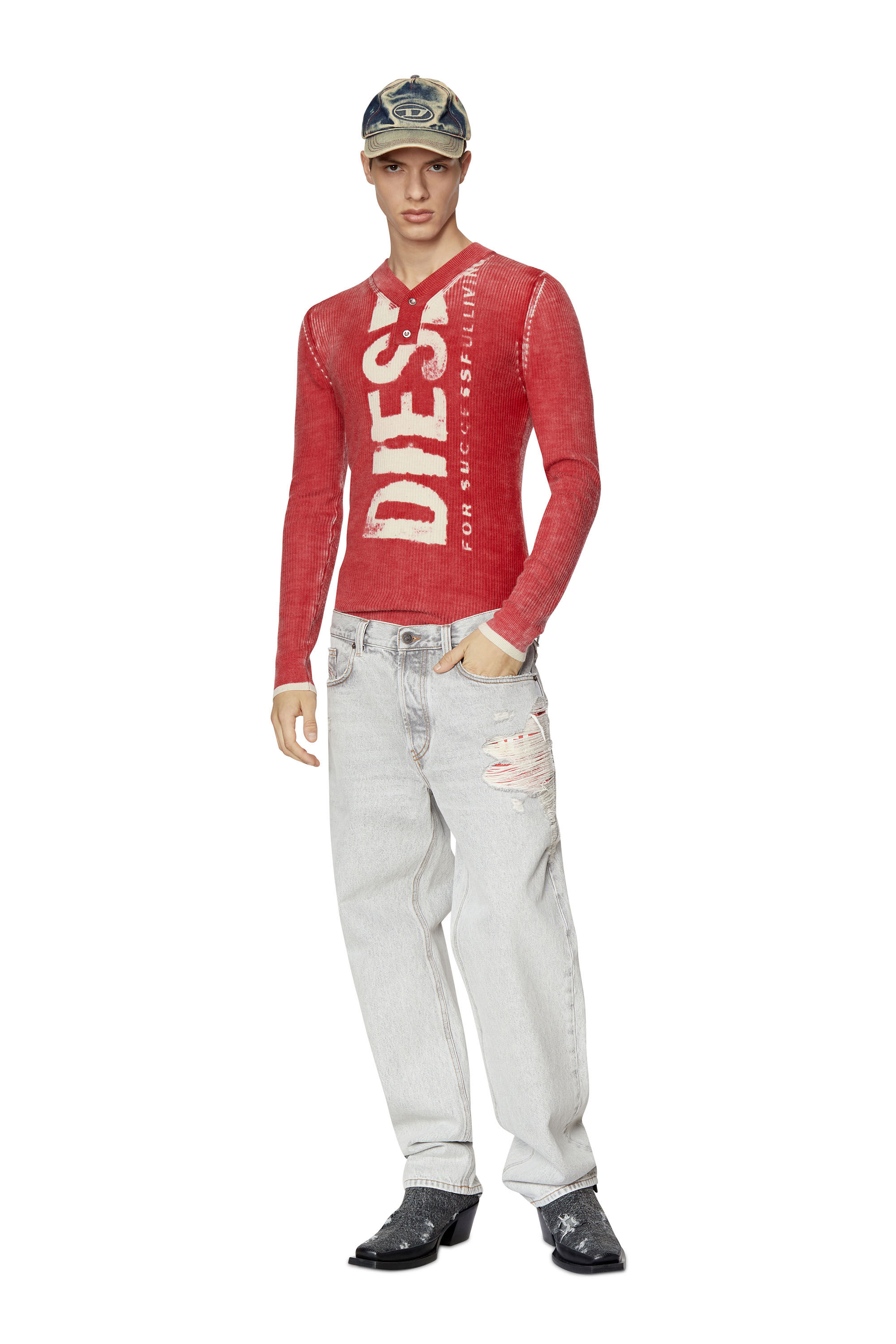 Diesel - 2010 007D9 Straight Jeans, Gris Clair - Image 1