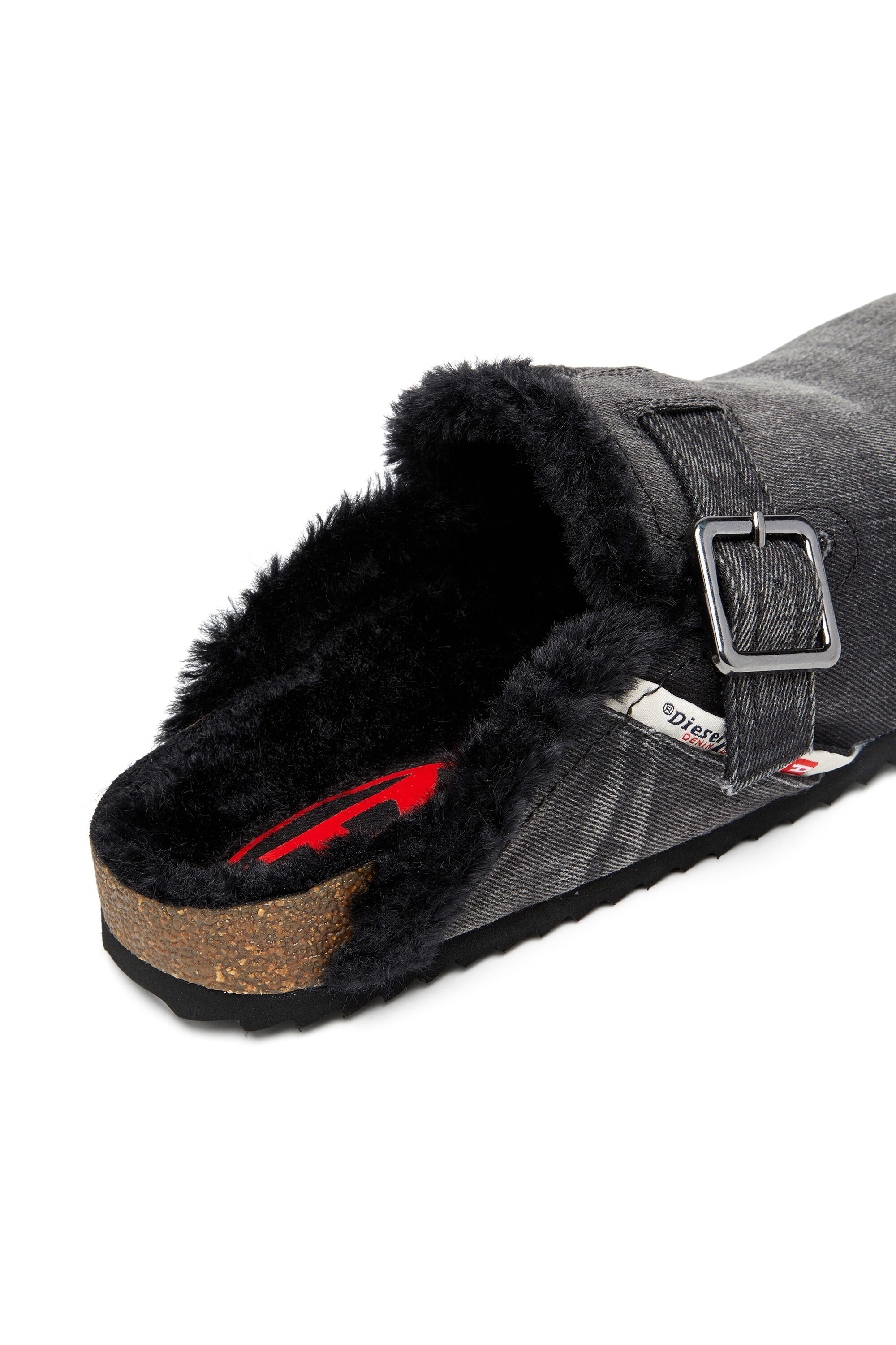 Diesel - D-WOODSTOCK X, Male's D-Woodstock-Denim mules with fluffy lining in Black - 6