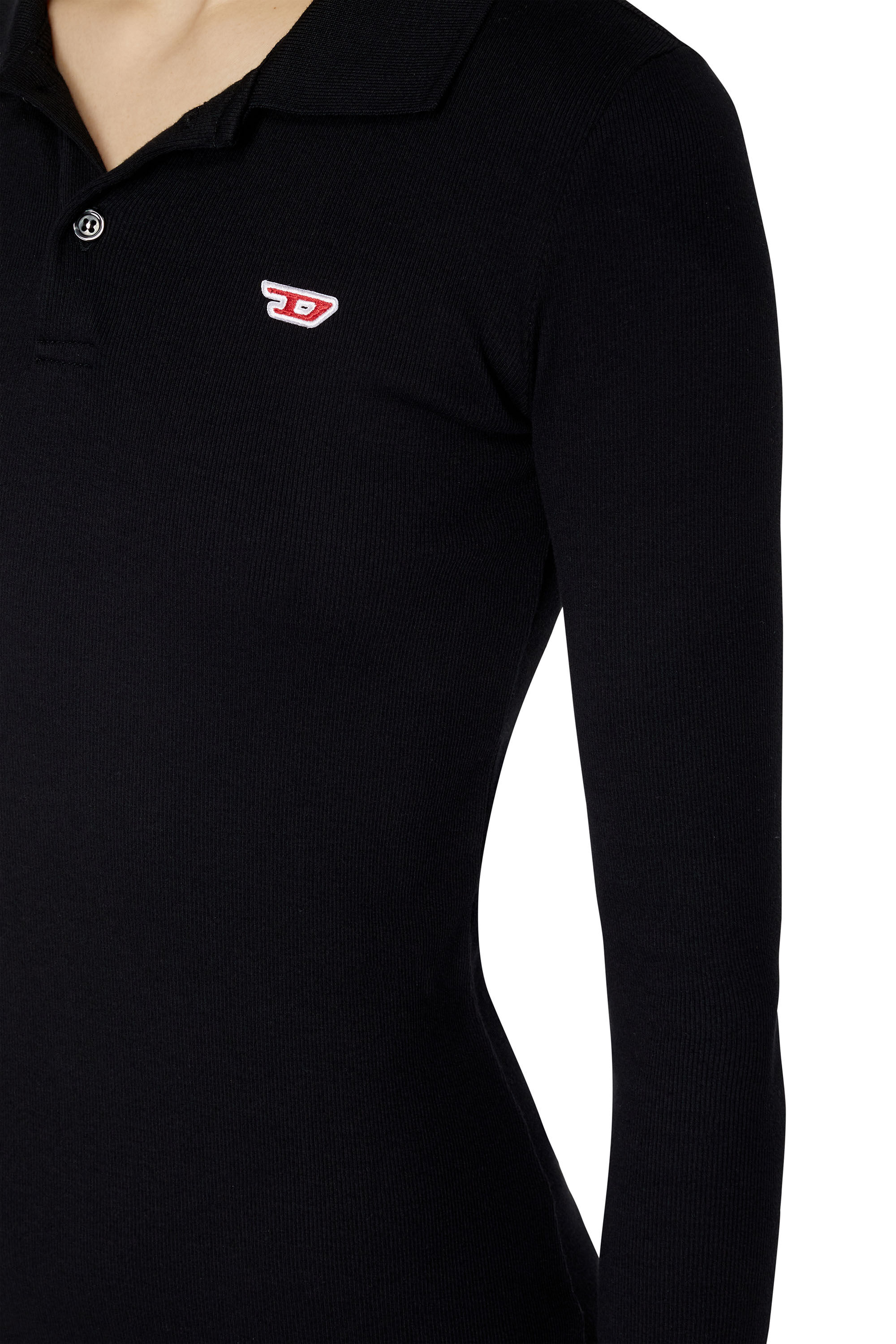 Diesel - D-RIBENNY-LS-D, Female's Bodycon polo dress in Black - 5