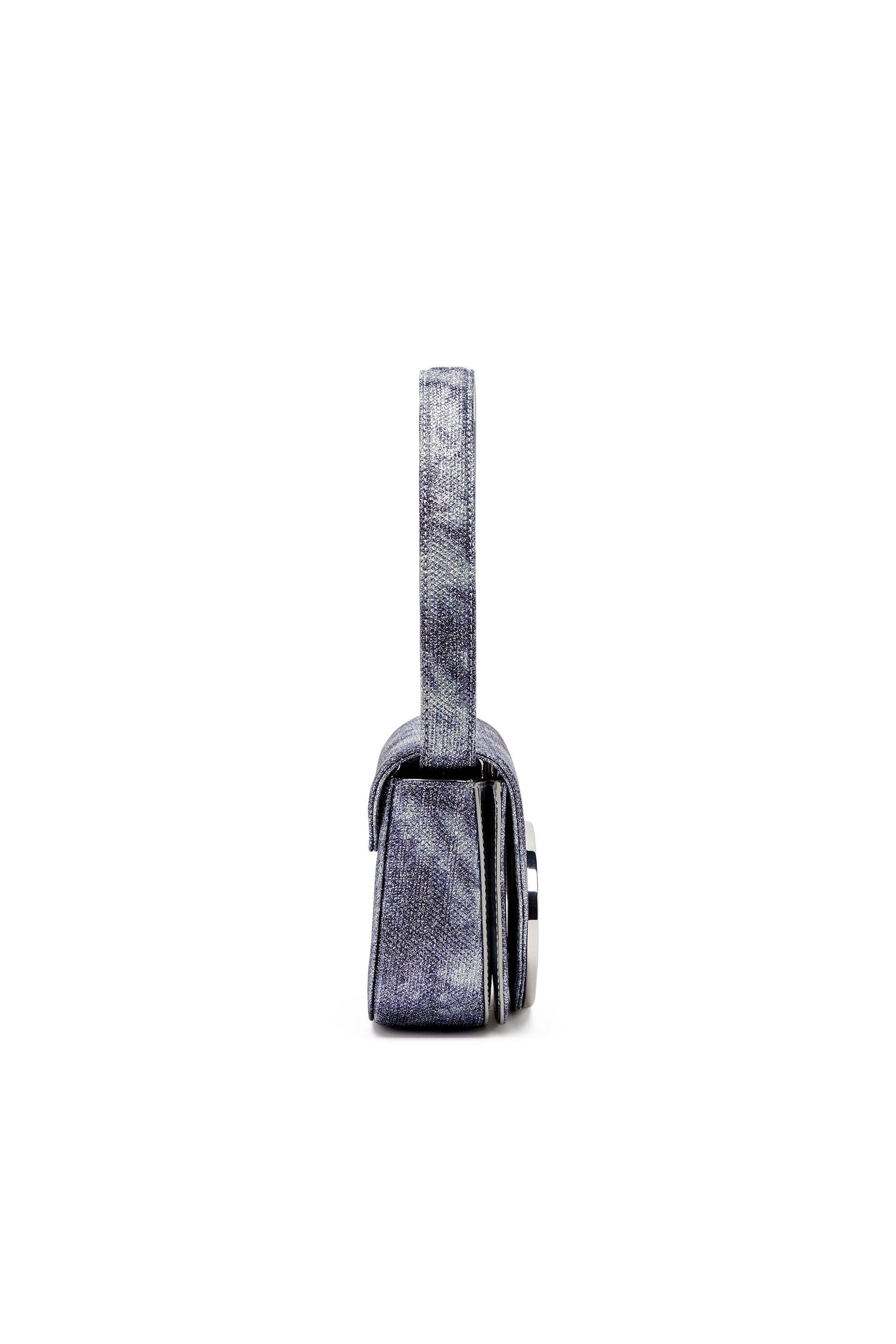 Diesel - 1DR, Female's 1DR-Iconic shoulder bag in shimmer fabric in Blue - 4