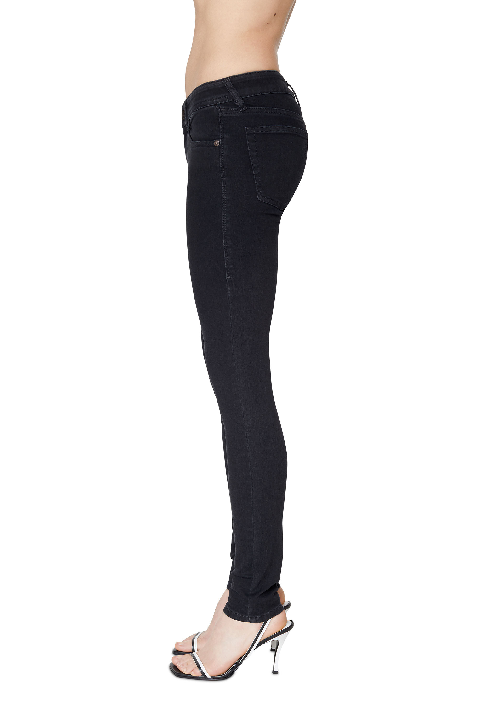 2018 SLANDY-LOW Woman: Super skinny Black/Dark grey Jeans