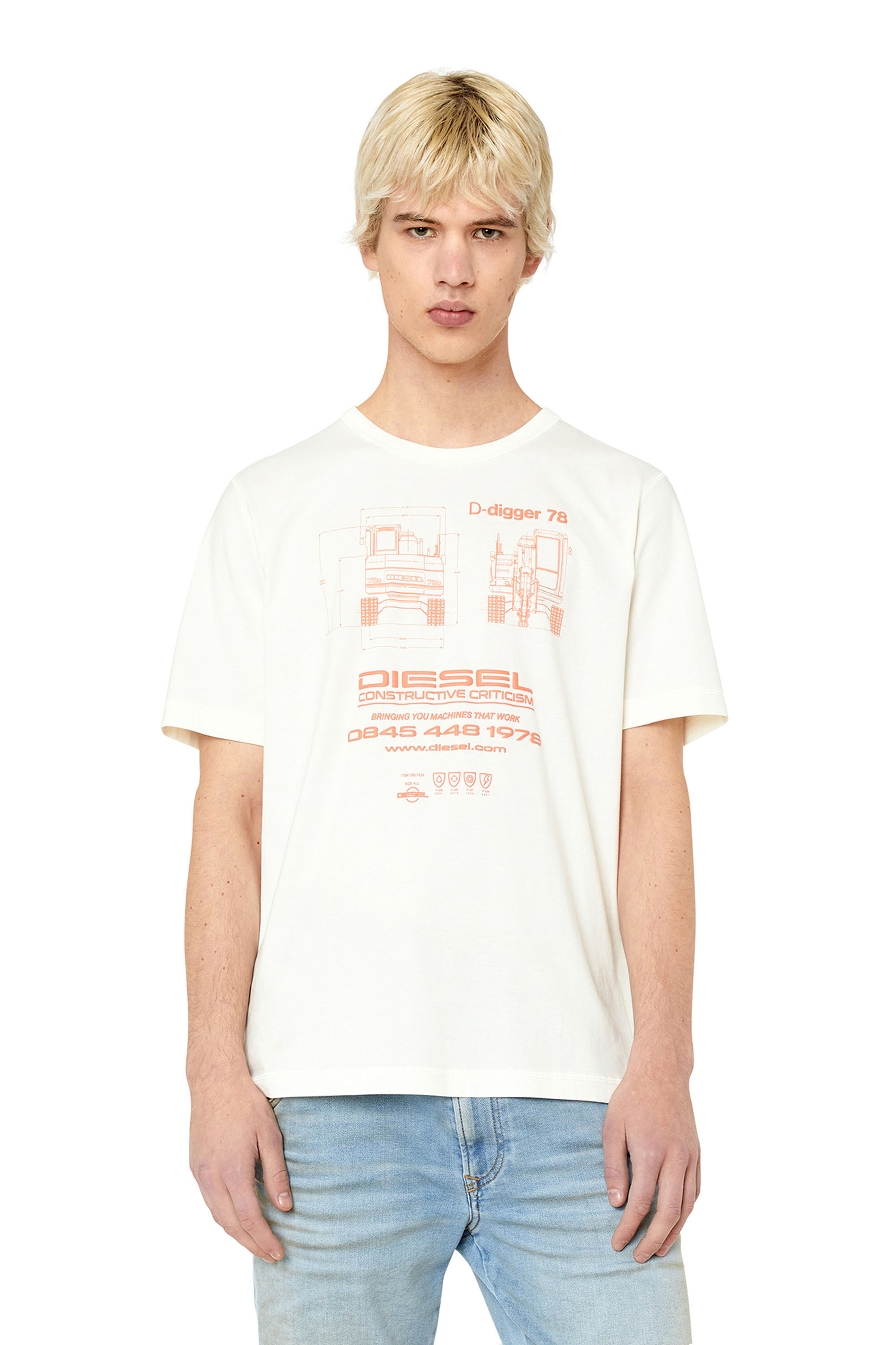 T-JUST-SLITS-G1 Man: T-shirt Constructive Criticism print | Diesel