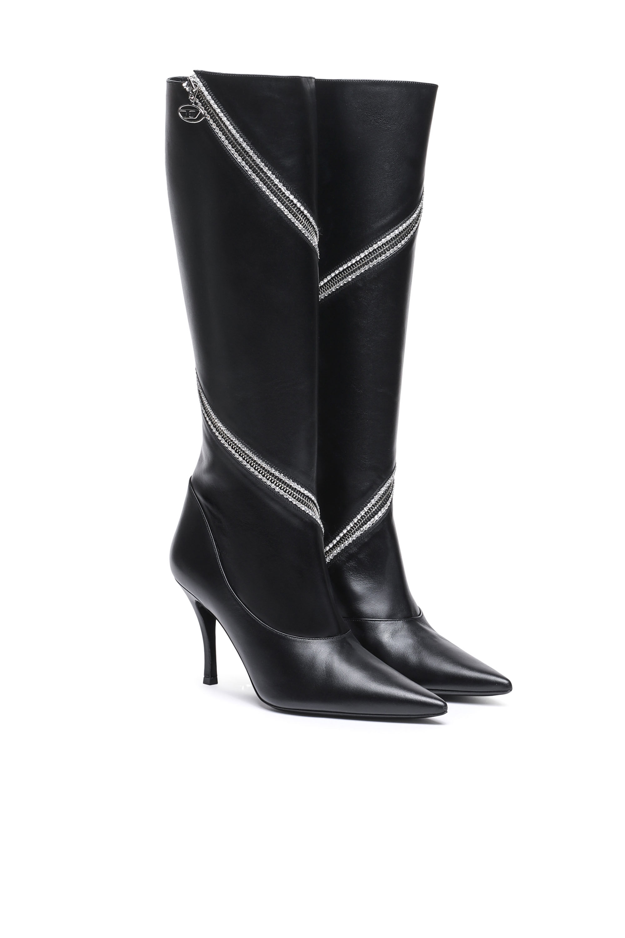 D VENUS SPIRAL L Woman Fashion Show leather knee boots Diesel