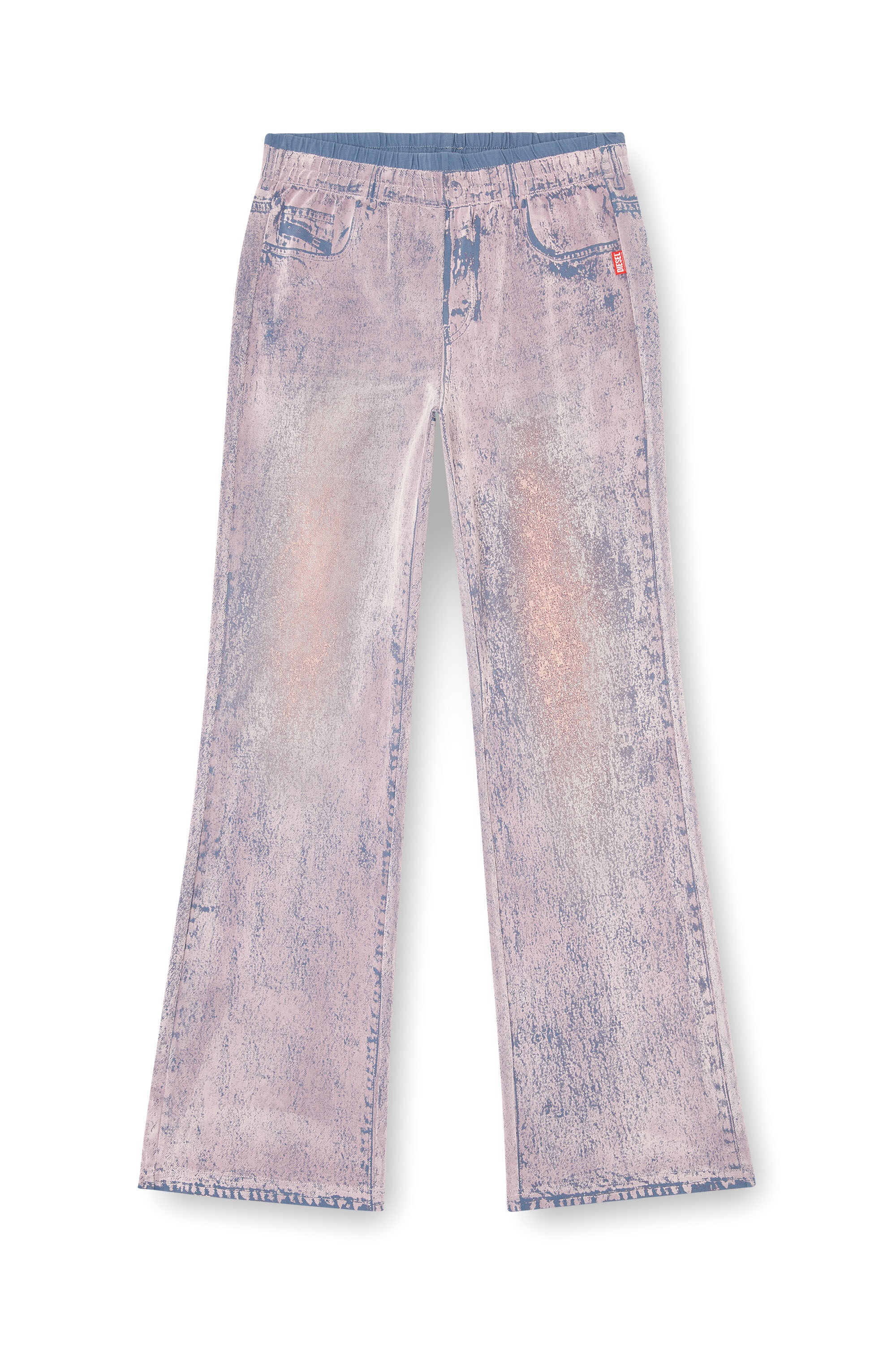 Diesel - P-NERV, Female's Wide leg sweat pants with bleach treatment in Lilac - 2
