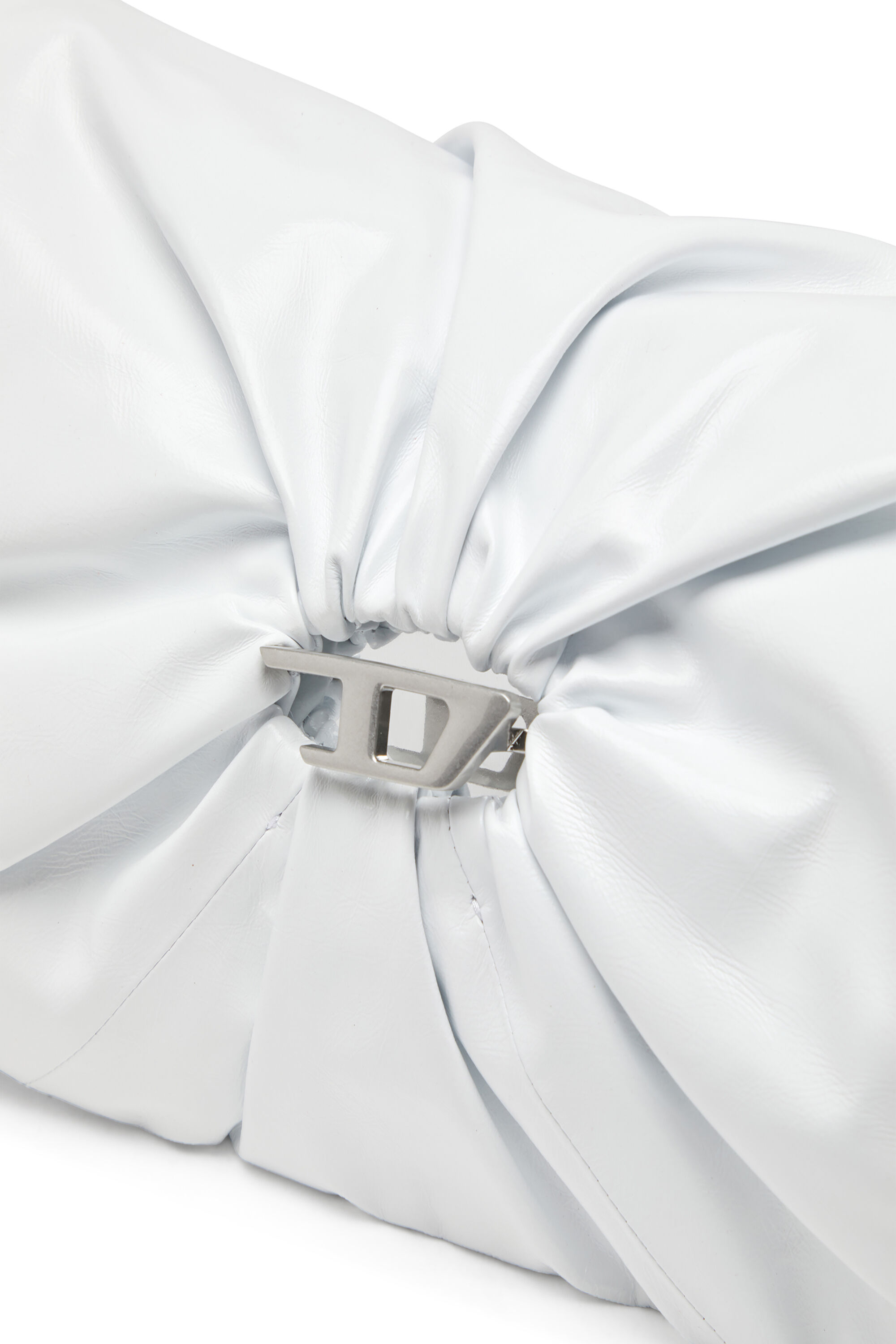Diesel - SCRUNCH-D SHOULDER M, Female's Scrunch-D M-Shoulder bag in shiny leather in White - 5