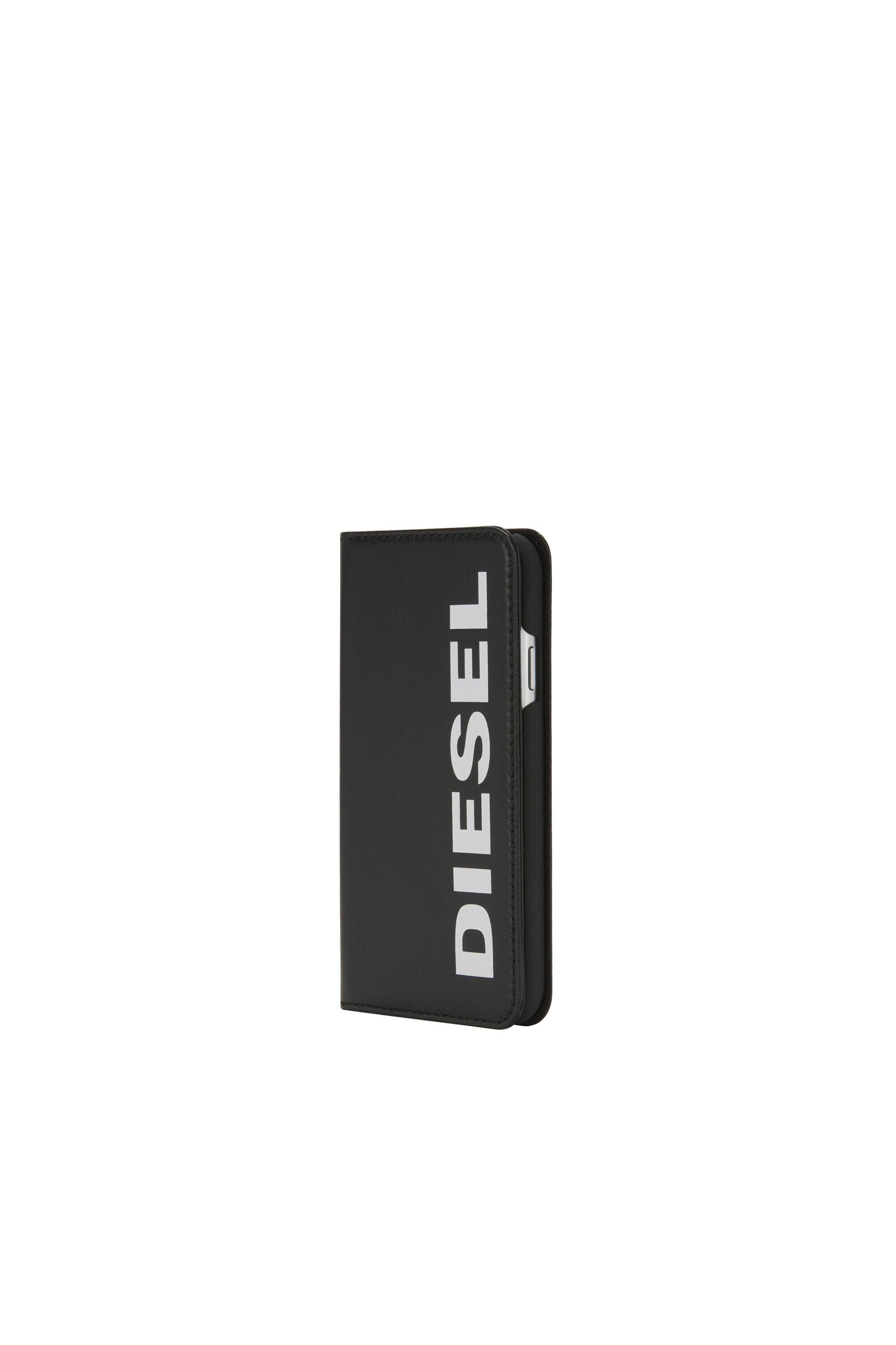 Diesel - SLIM LEATHER FOLIO IPHONE 8/7, Étui fin en cuir avec logo, iPhone 8/7 Mixte in Noir - 1