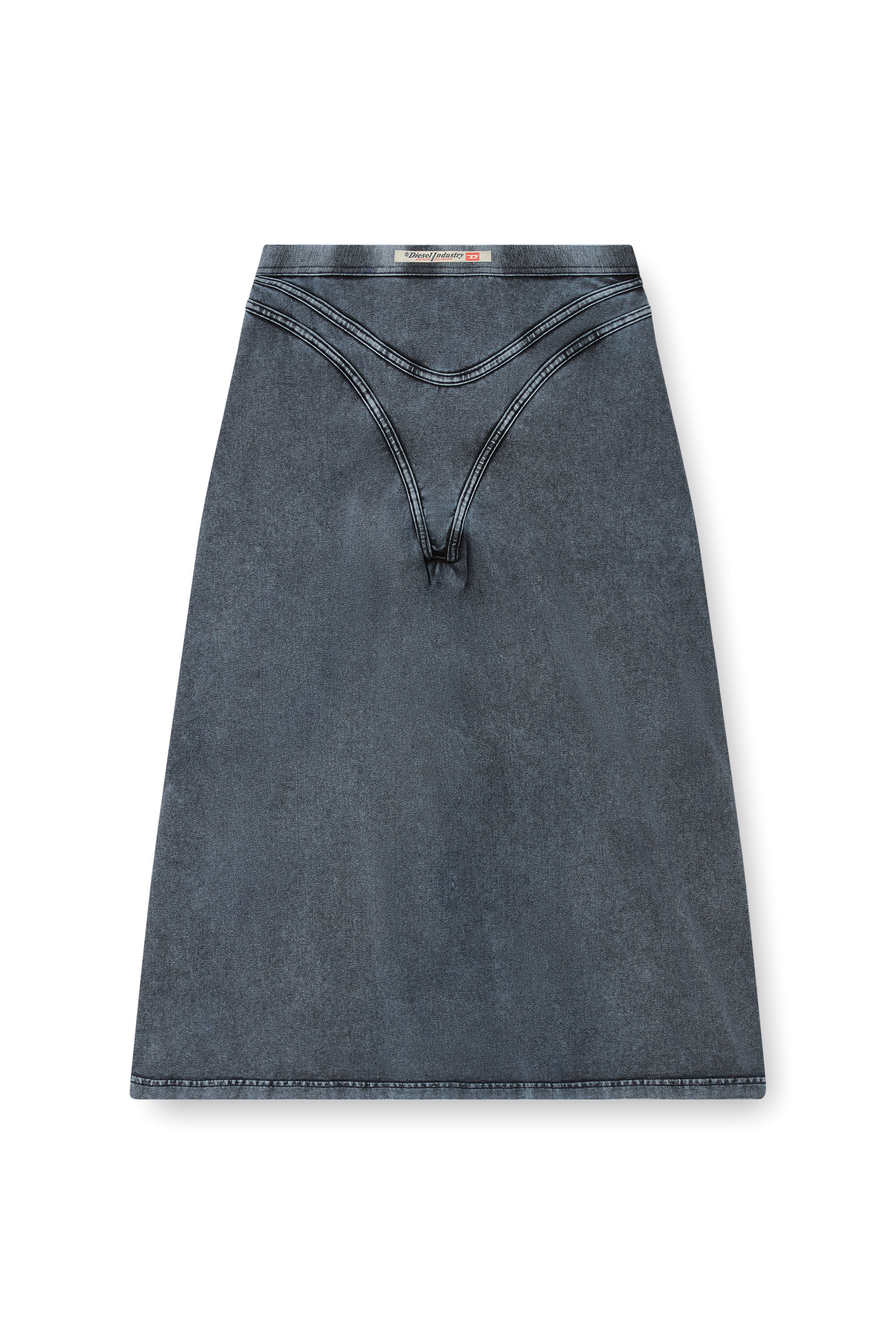 Diesel - O-ALLINE, Female's Midi skirt in denim-look jersey in Dark Blue - 2