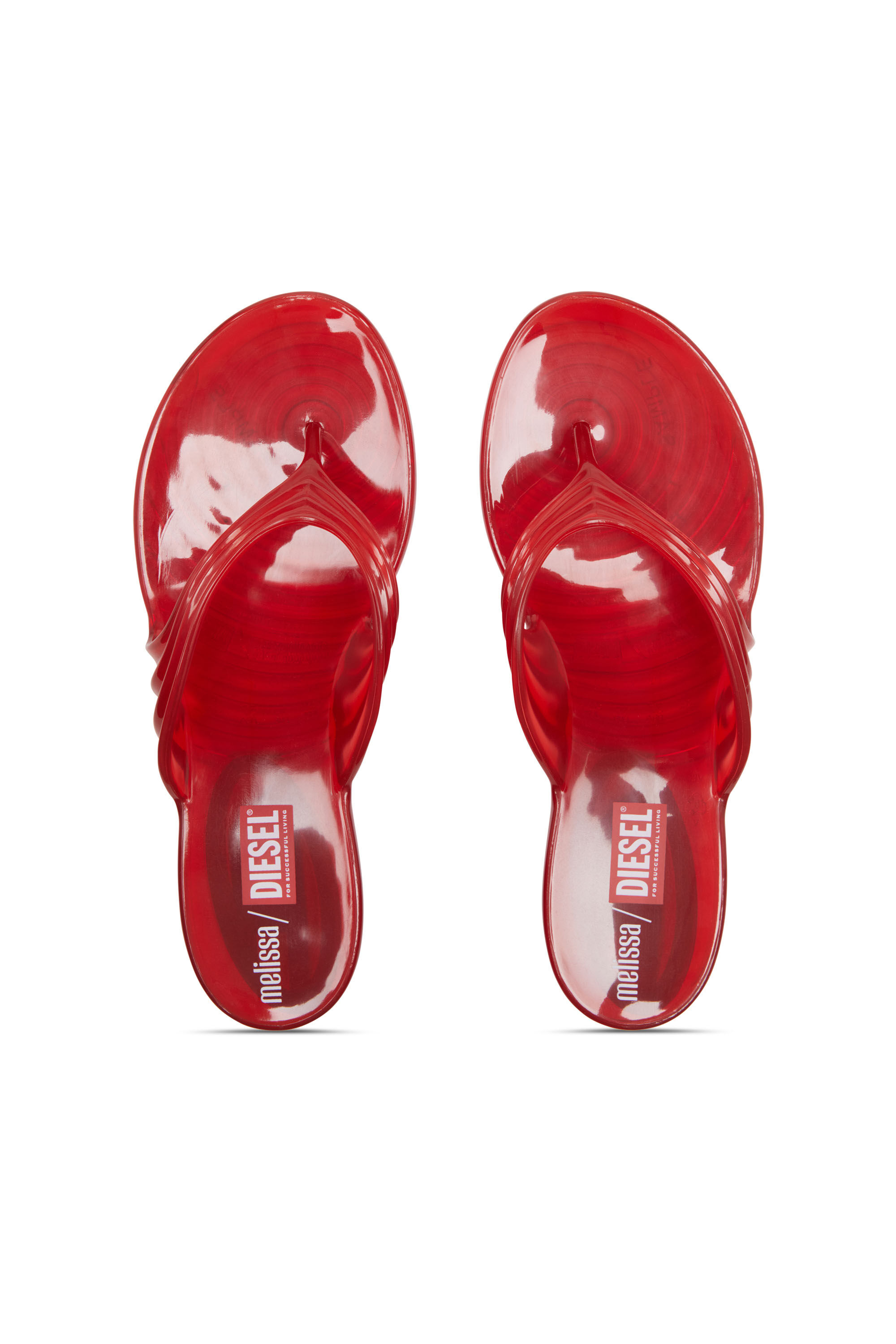 Diesel - MELISSA QUANTUM THONG, Female's Sculptural flip-flops in Melflex® in Red - 4