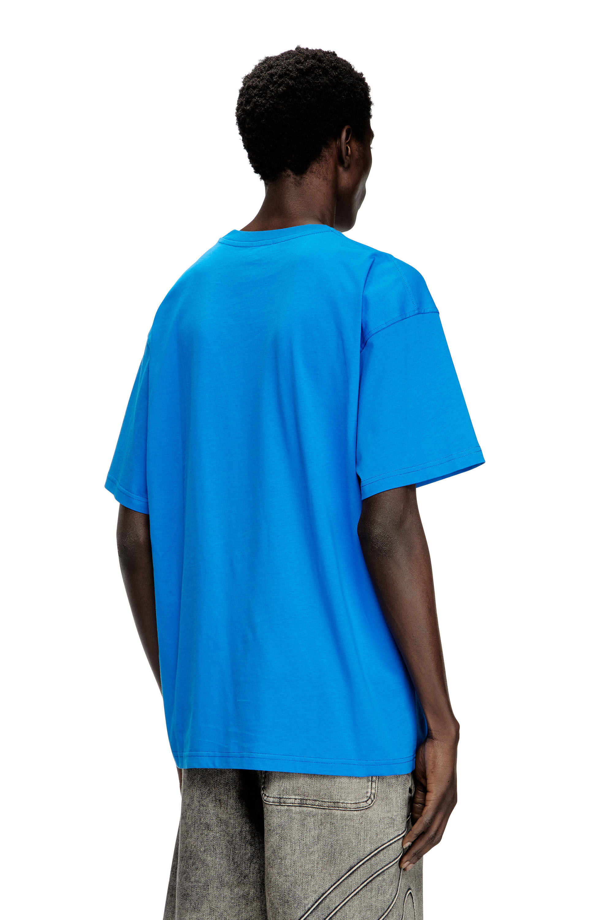 Diesel - T-BOXT-R15, Male's T-shirt with blowout logo graphic in Blue - 4