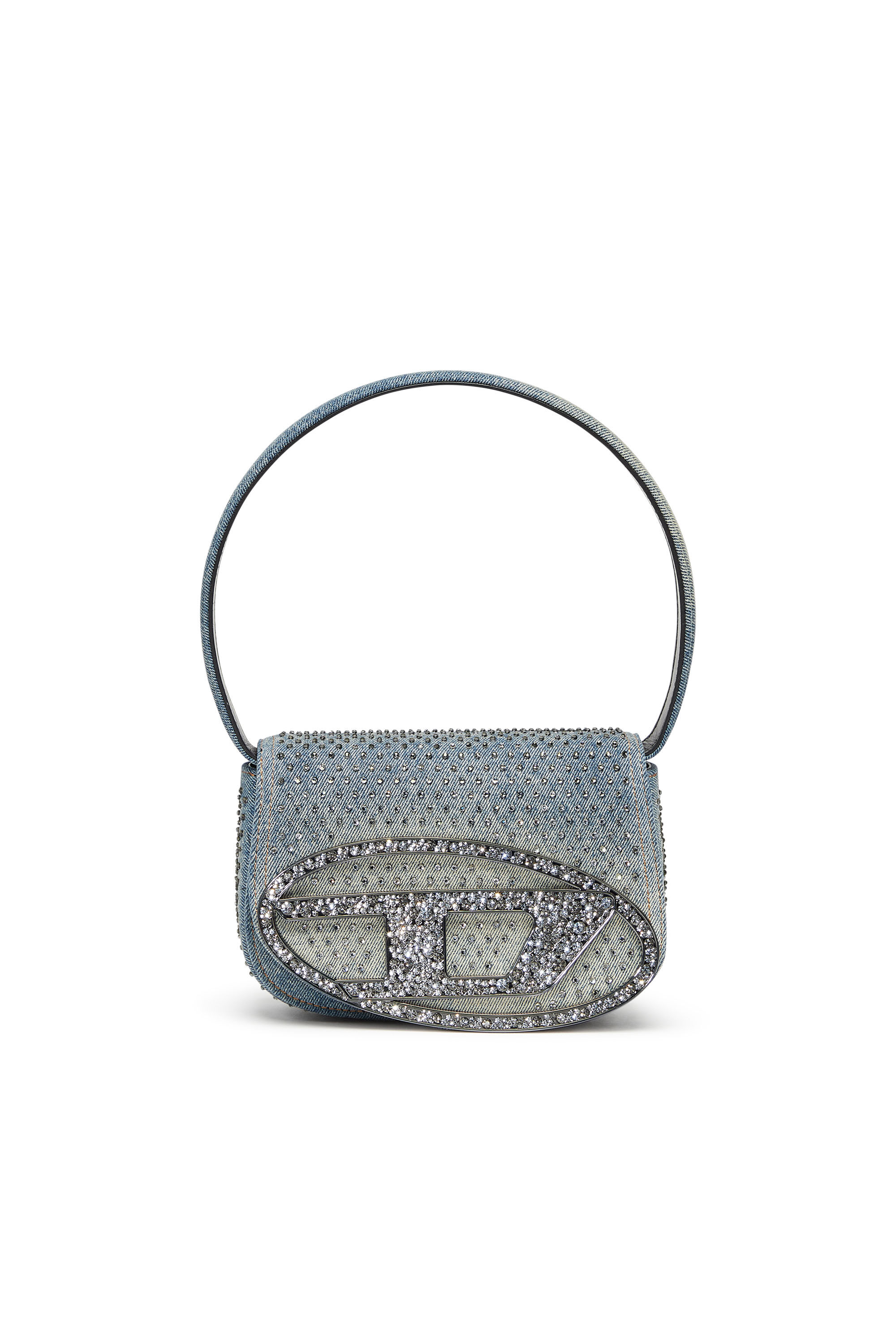 Women's 1DR - Iconic shoulder bag in denim and crystals | 1DR Diesel