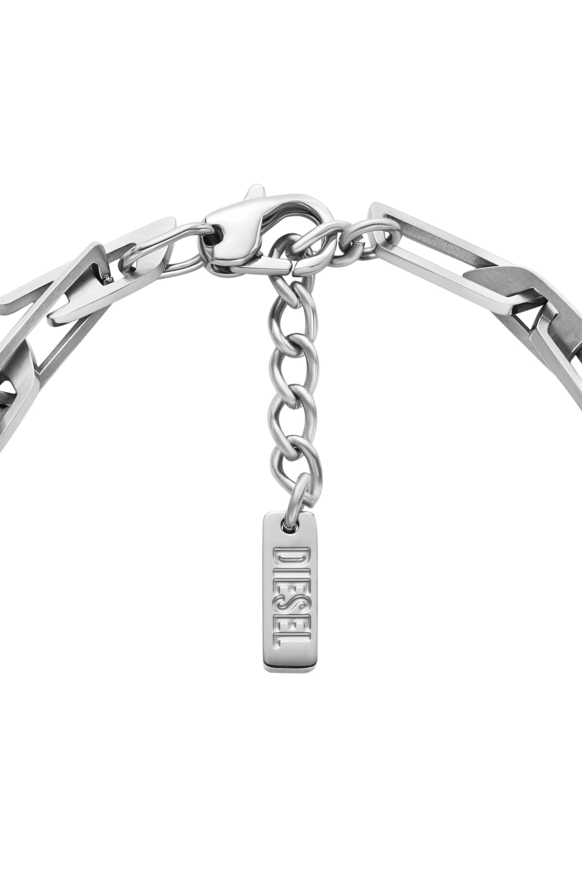 Diesel - DX1536040, Bracelet chaîne en acier inoxydable avec logo D entrelacé Mixte in Gris argenté - 2