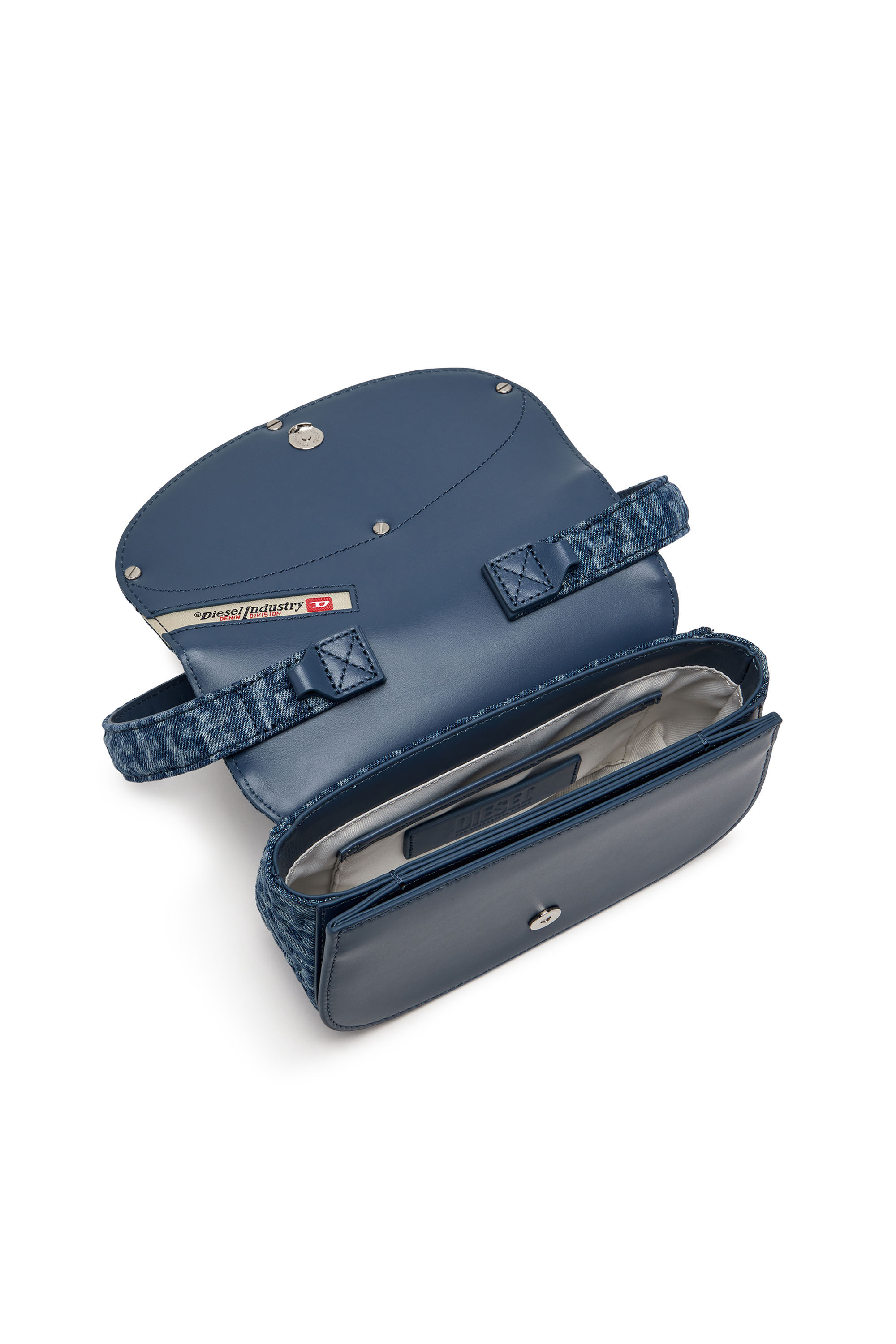 Diesel - 1DR, Female's 1DR - Iconic monogram shoulder bag in crystal canvas in Blue - 2