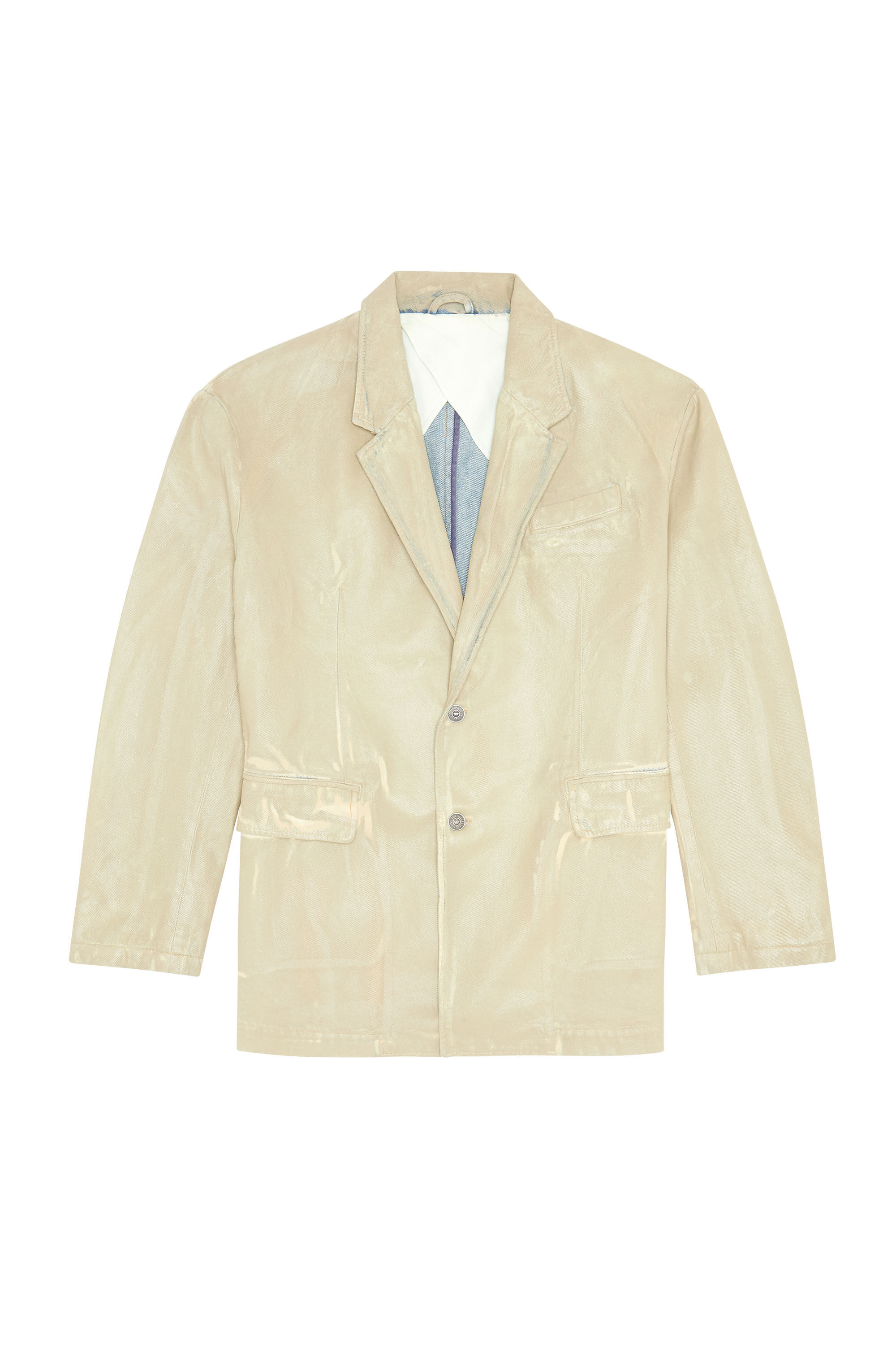 D-BLAZ Man: Two-button blazer features a coated finish | Diesel