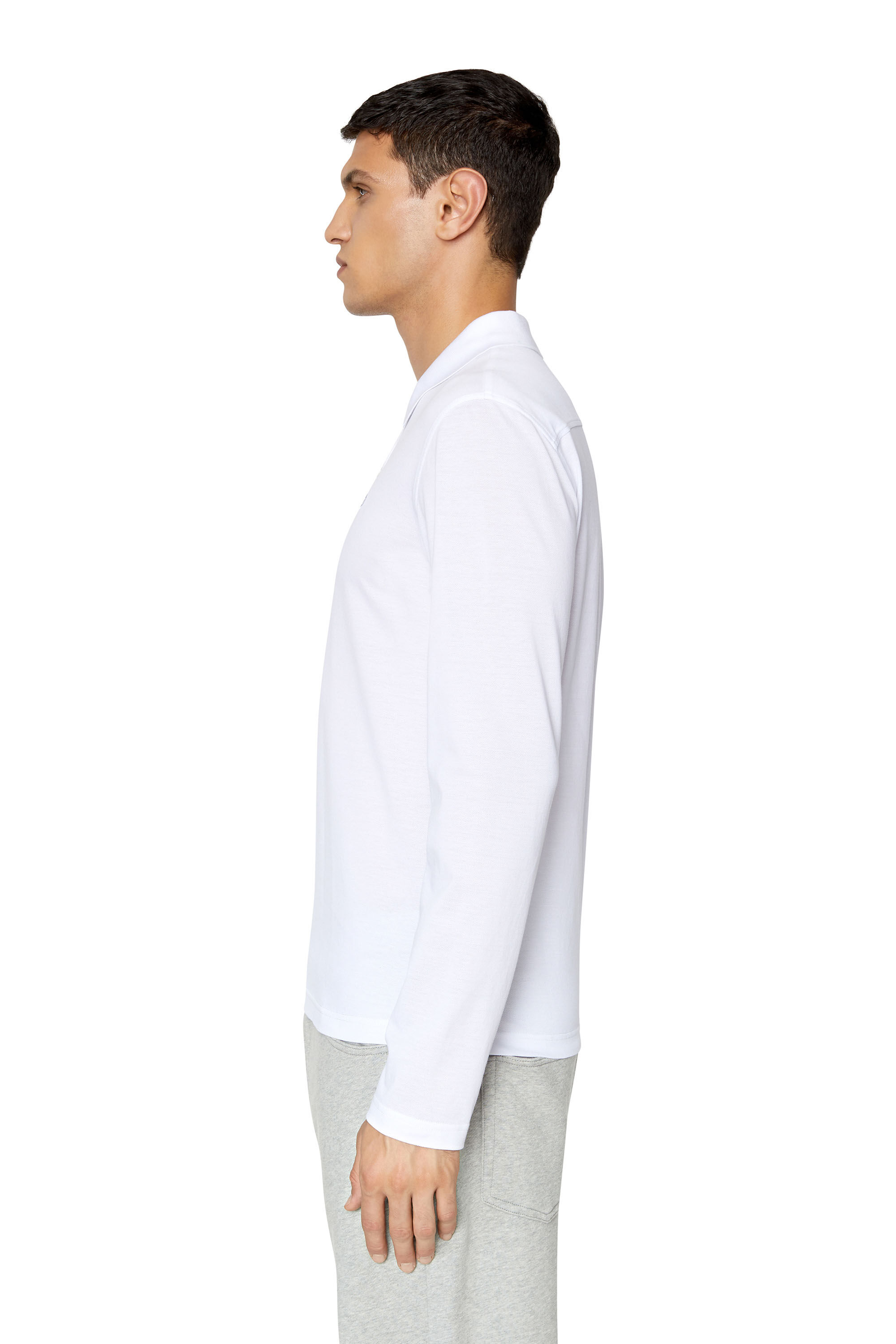 Diesel - T-SMITH-LS-DOVAL-PJ, Polo à manches longues avec empiècement D Homme in Blanc - 6