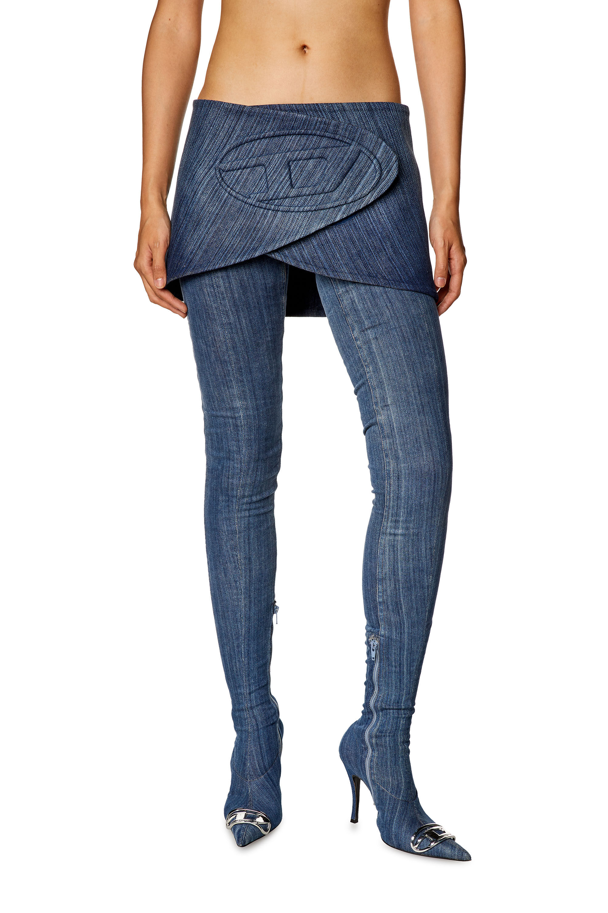 High waisted denim skirt yoga pants online