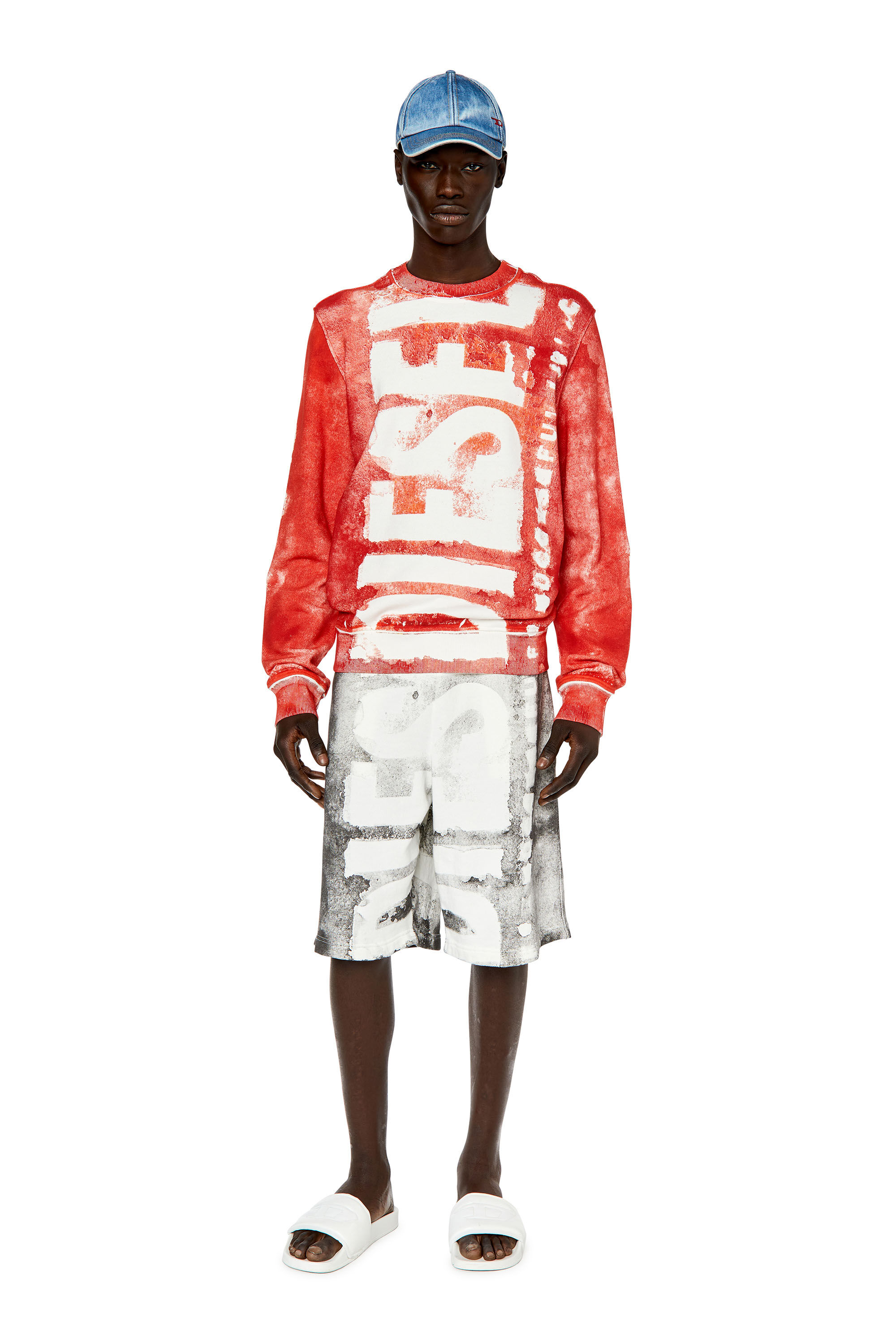 S GINY Man Logo sweatshirt with colour bleed effect Diesel