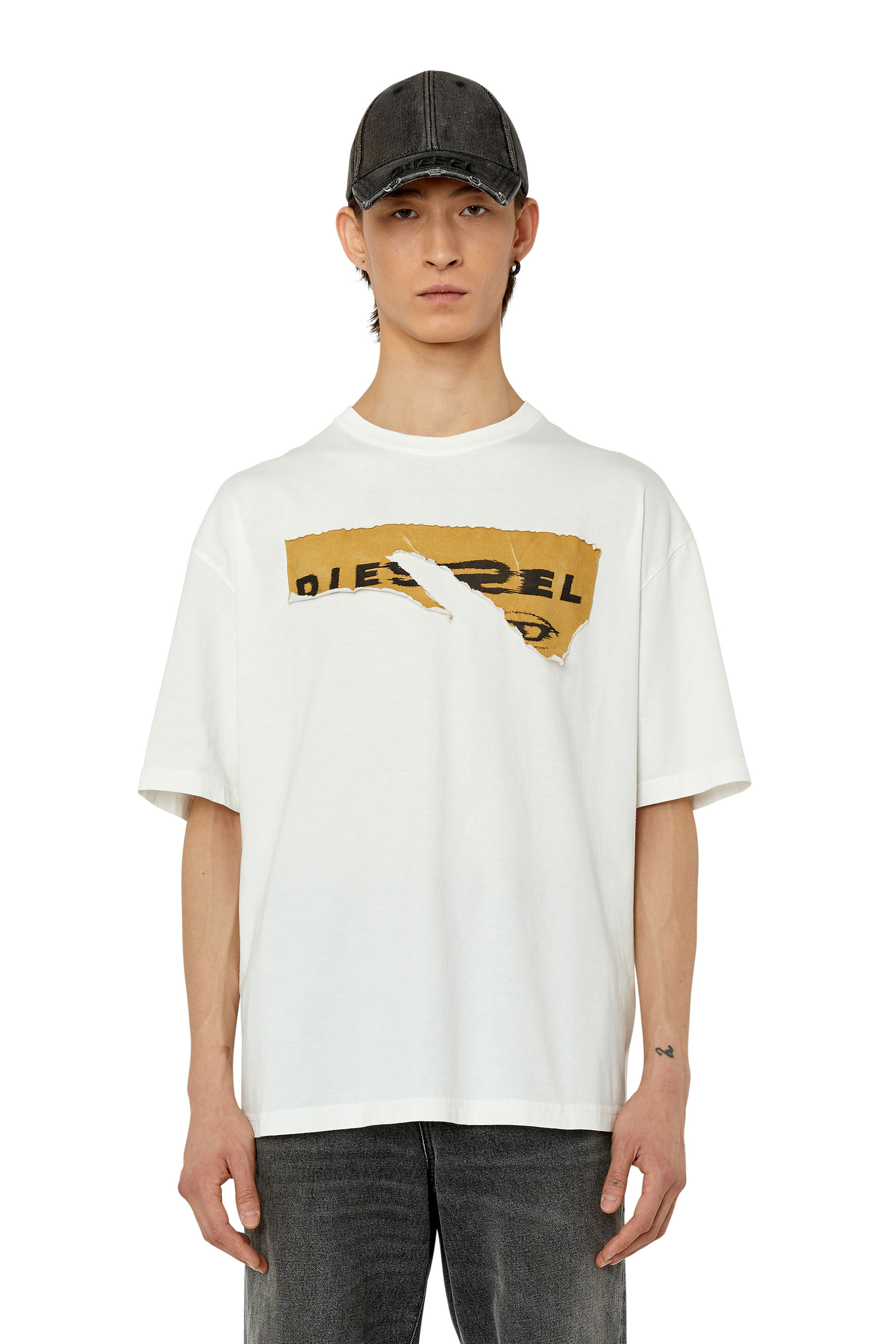 T WASH POFF Man T shirt with peel off patches Diesel