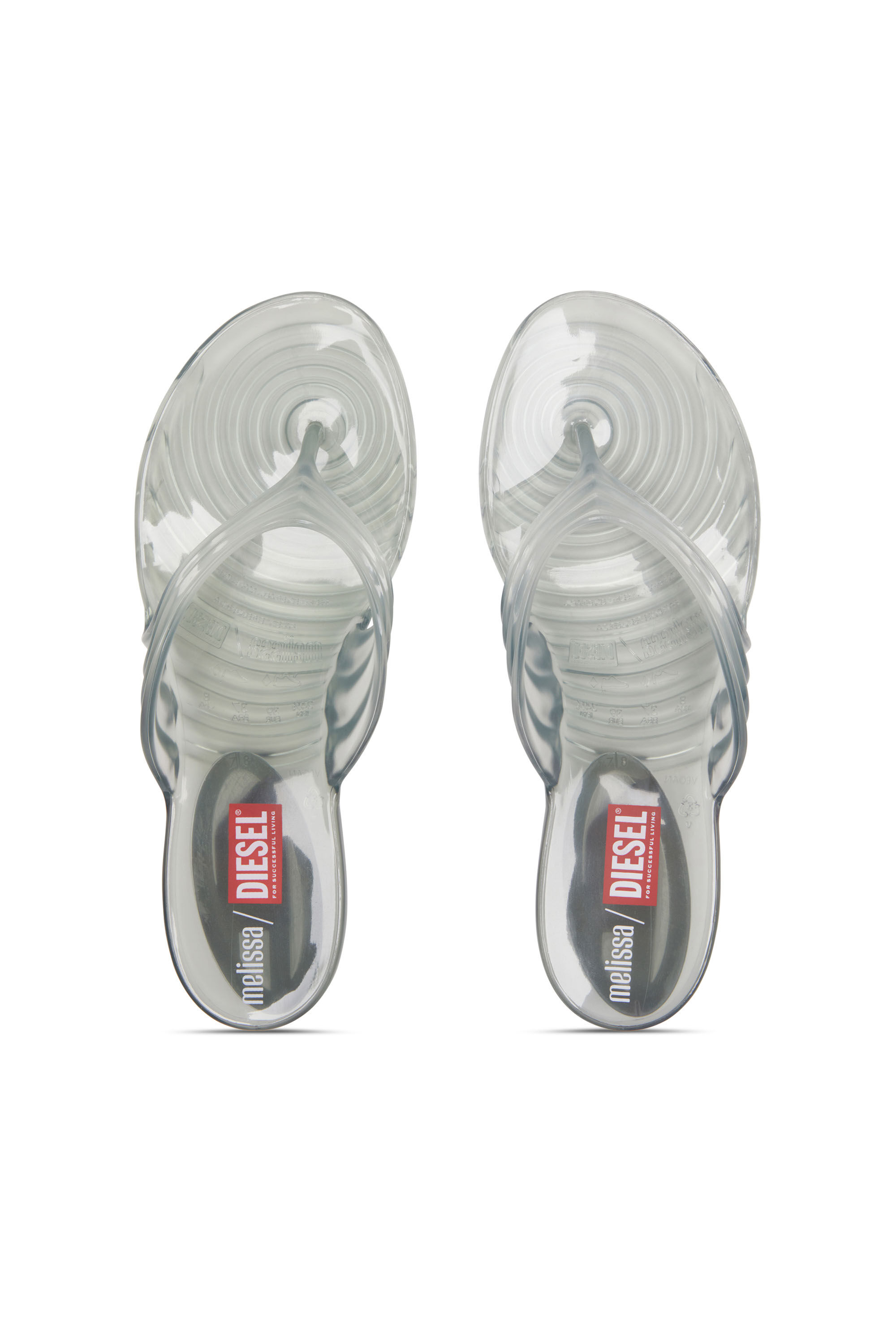 Diesel - MELISSA QUANTUM THONG, Female's Sculptural flip-flops in Melflex® in Light Grey - 4
