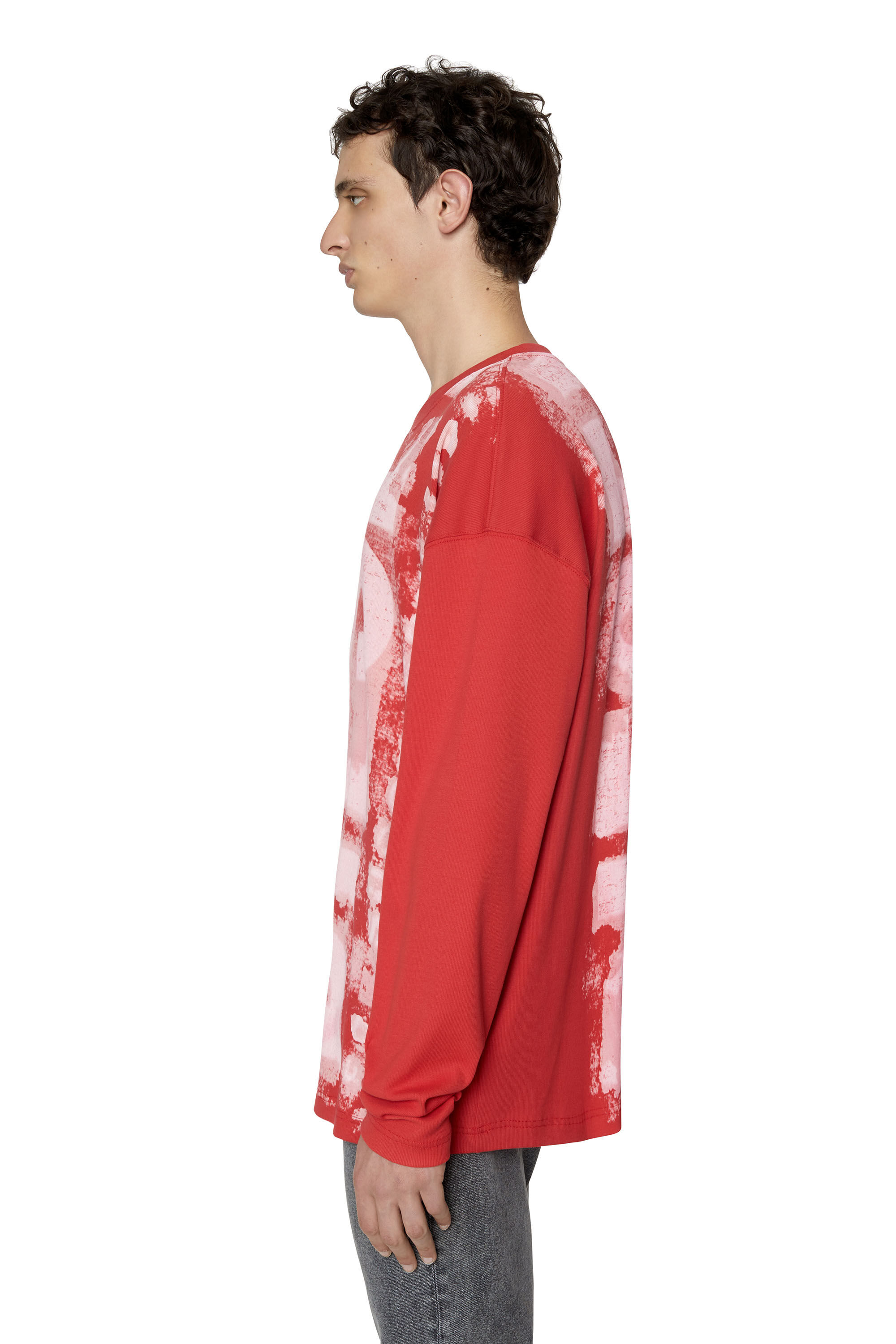 T-WASRIB Man: Long-sleeve T-shirt with smudged logo | Diesel