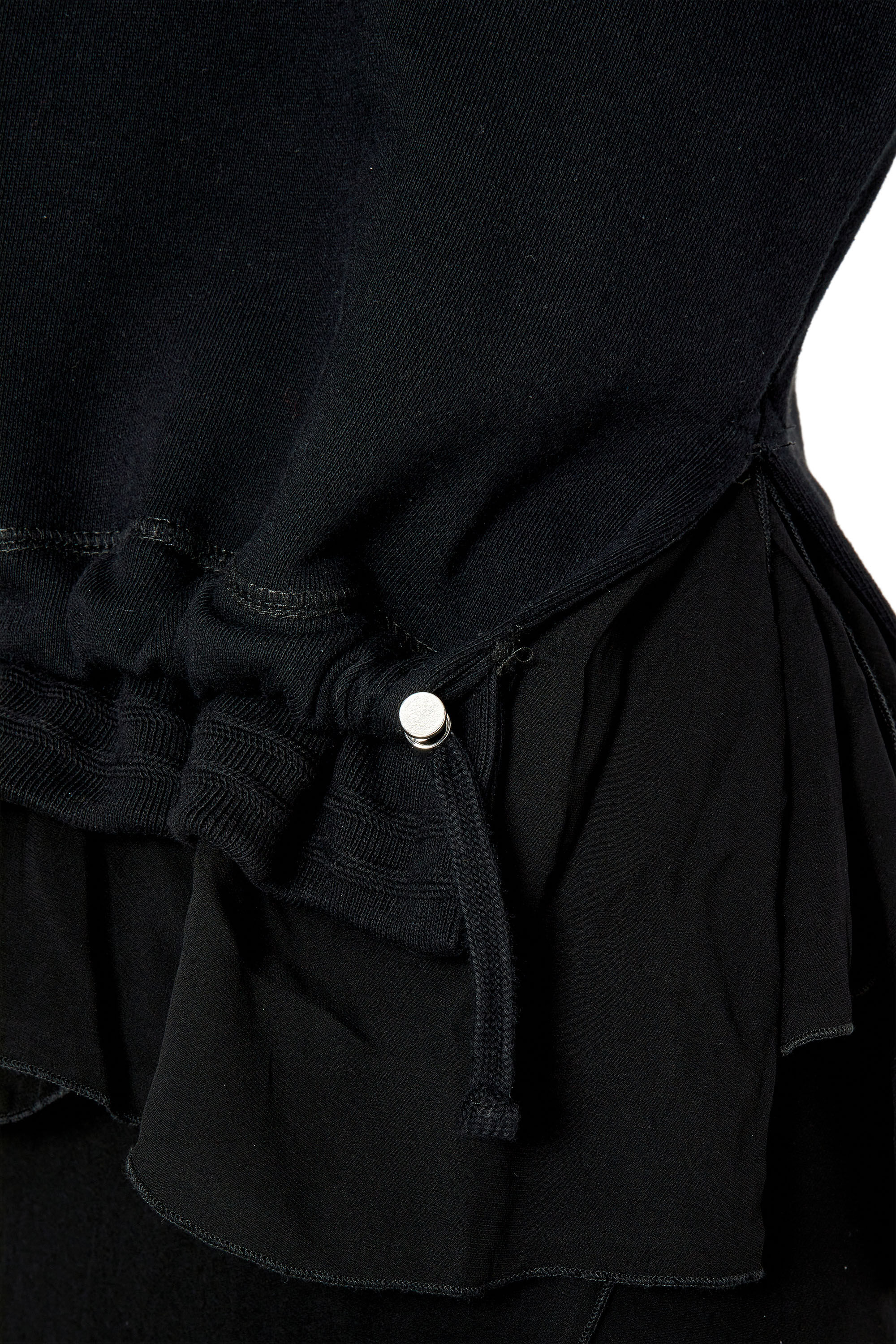 Diesel - F-ROLLIES, Female's Sweatshirt with layered drawstring hem in Black - 5