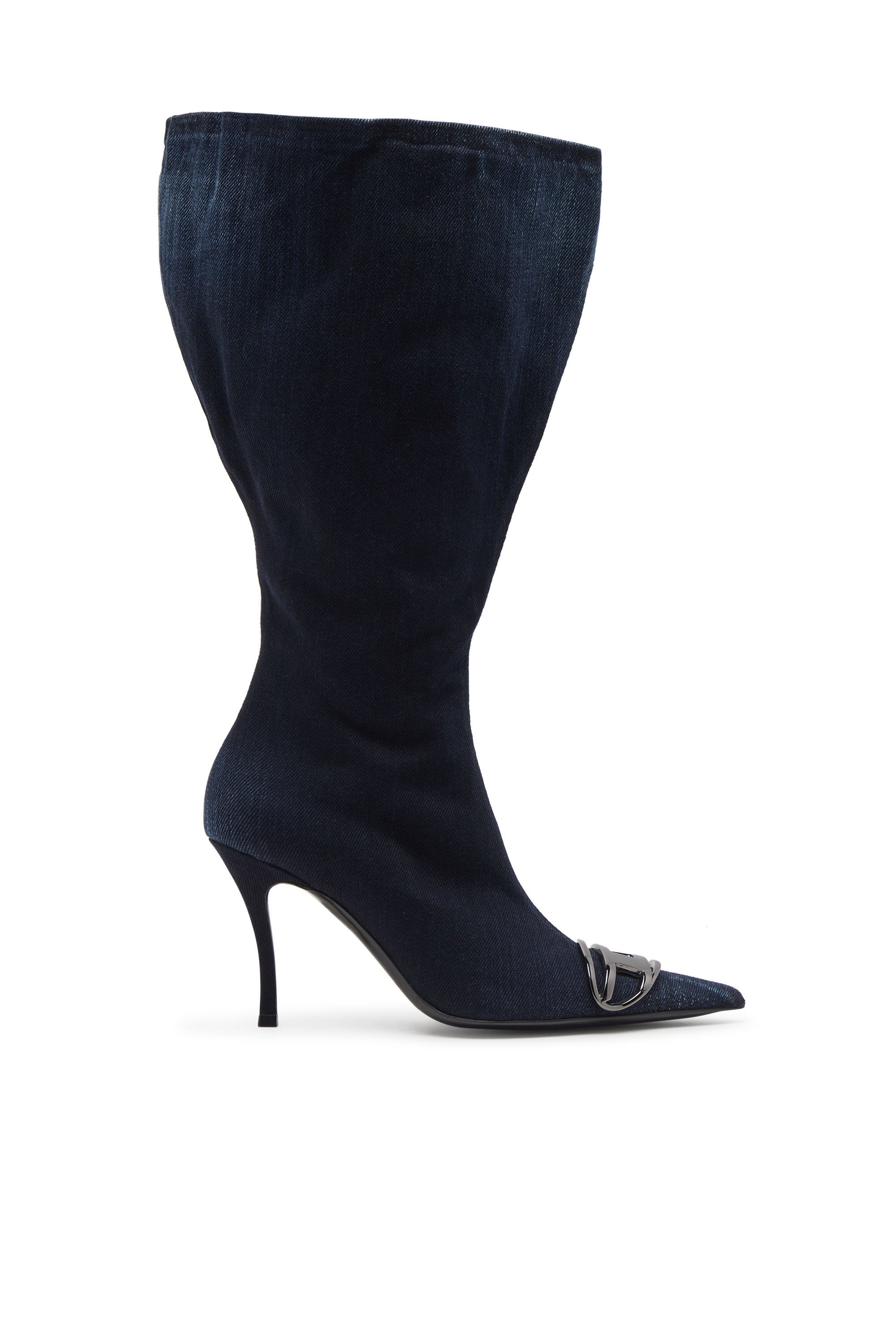 Diesel - D-VENUS KB LARGE, Female's D-Venus-Wide knee-high boots in denim in Dark Blue - 1
