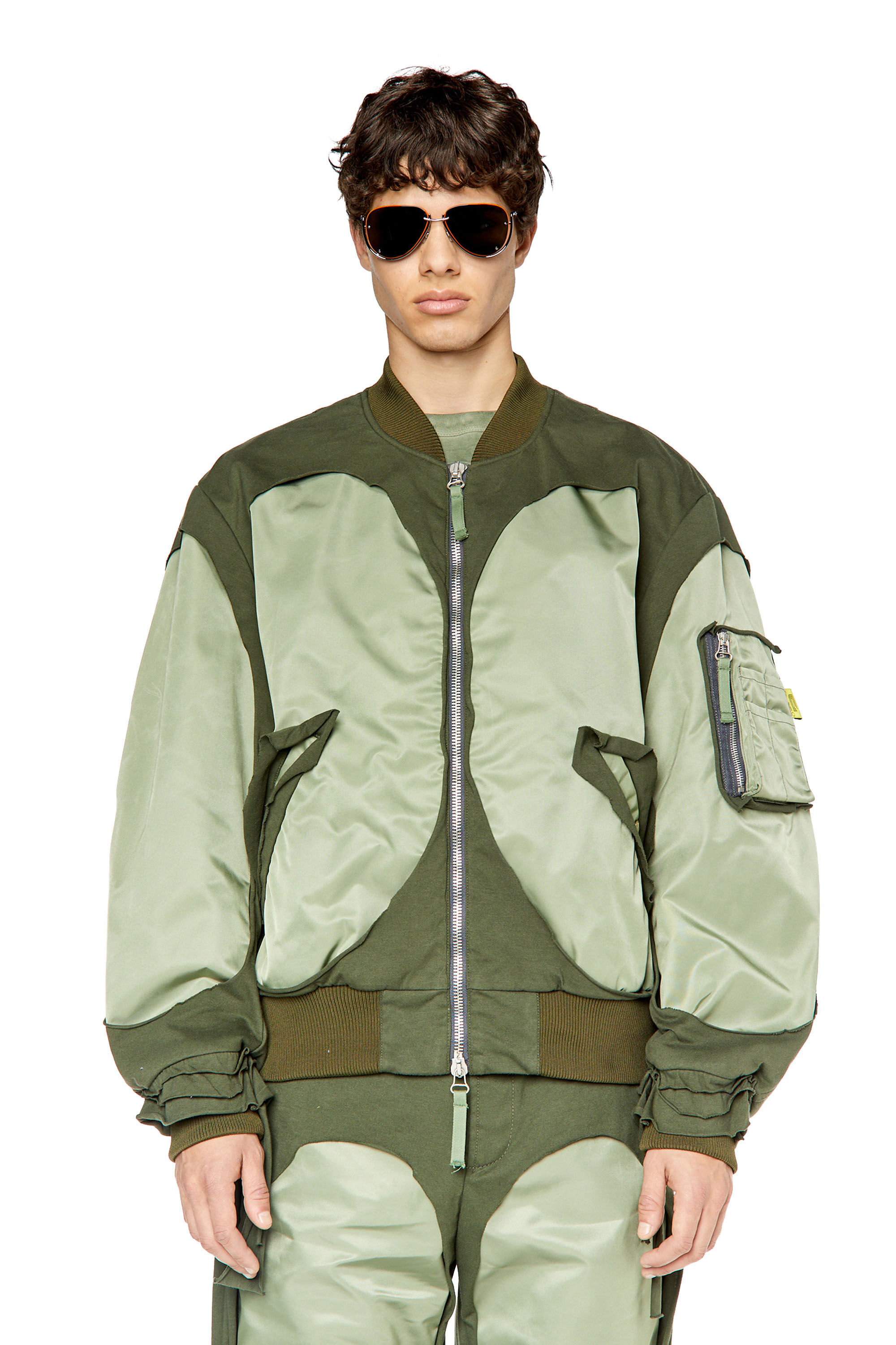 J CROSS Man Bomber jacket in nylon and jersey Diesel