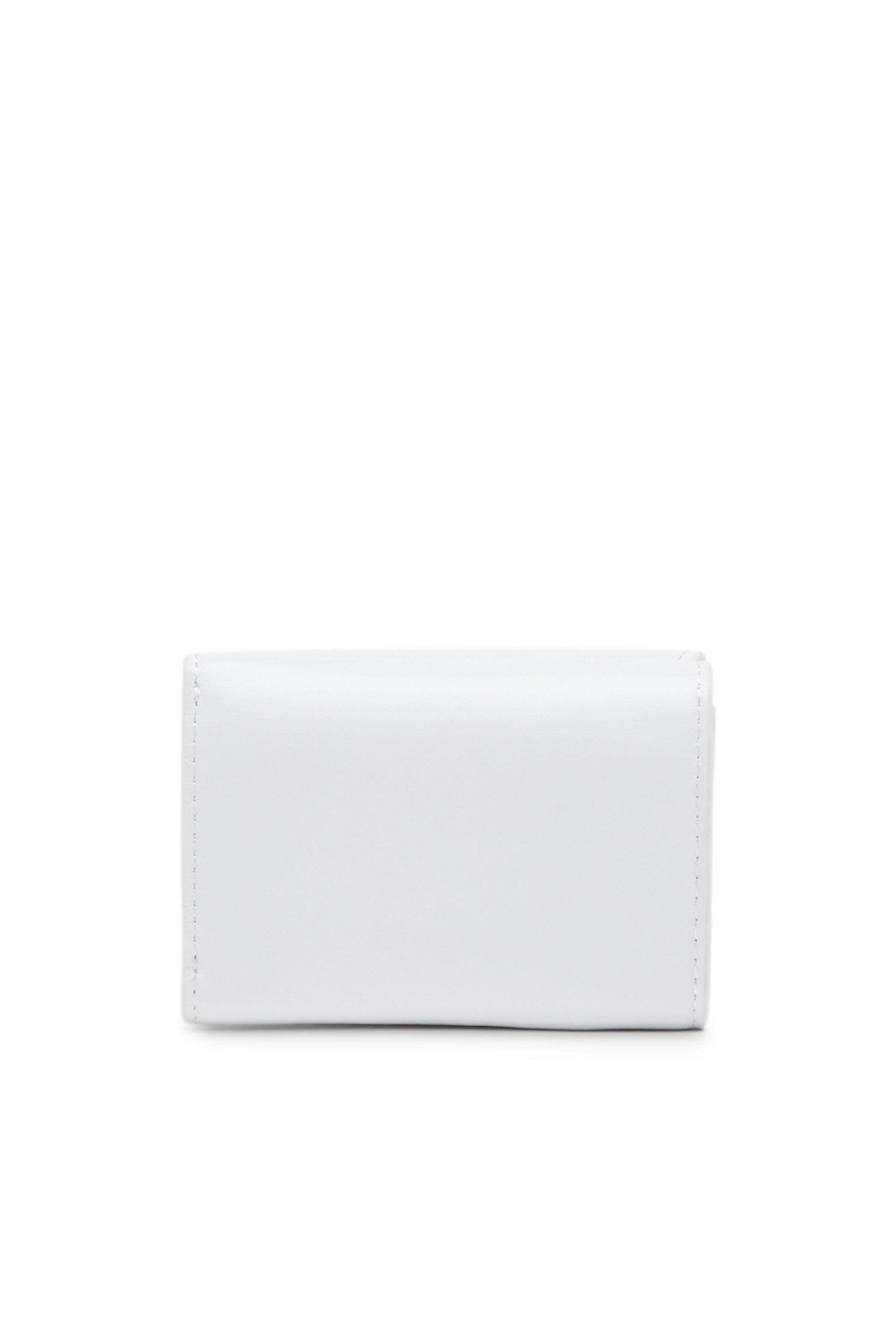 Diesel - LORETTINA, Portefeuille à trois volets en cuir avec plaque à logo Femme in Blanc - 2