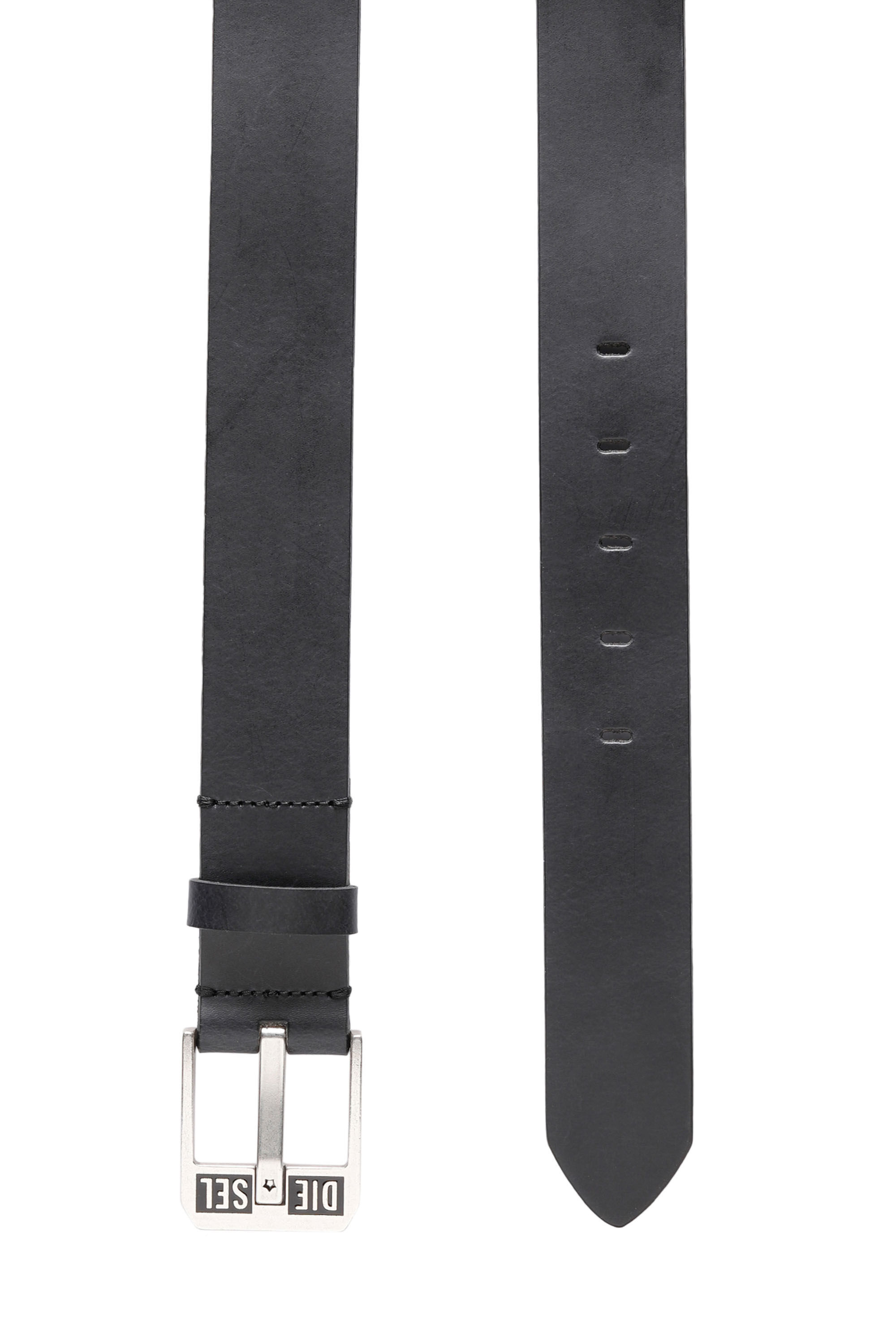 Diesel - BLUESTAR II, Ceinture en cuir avec boucle logo étoile Homme in Bleu - 3