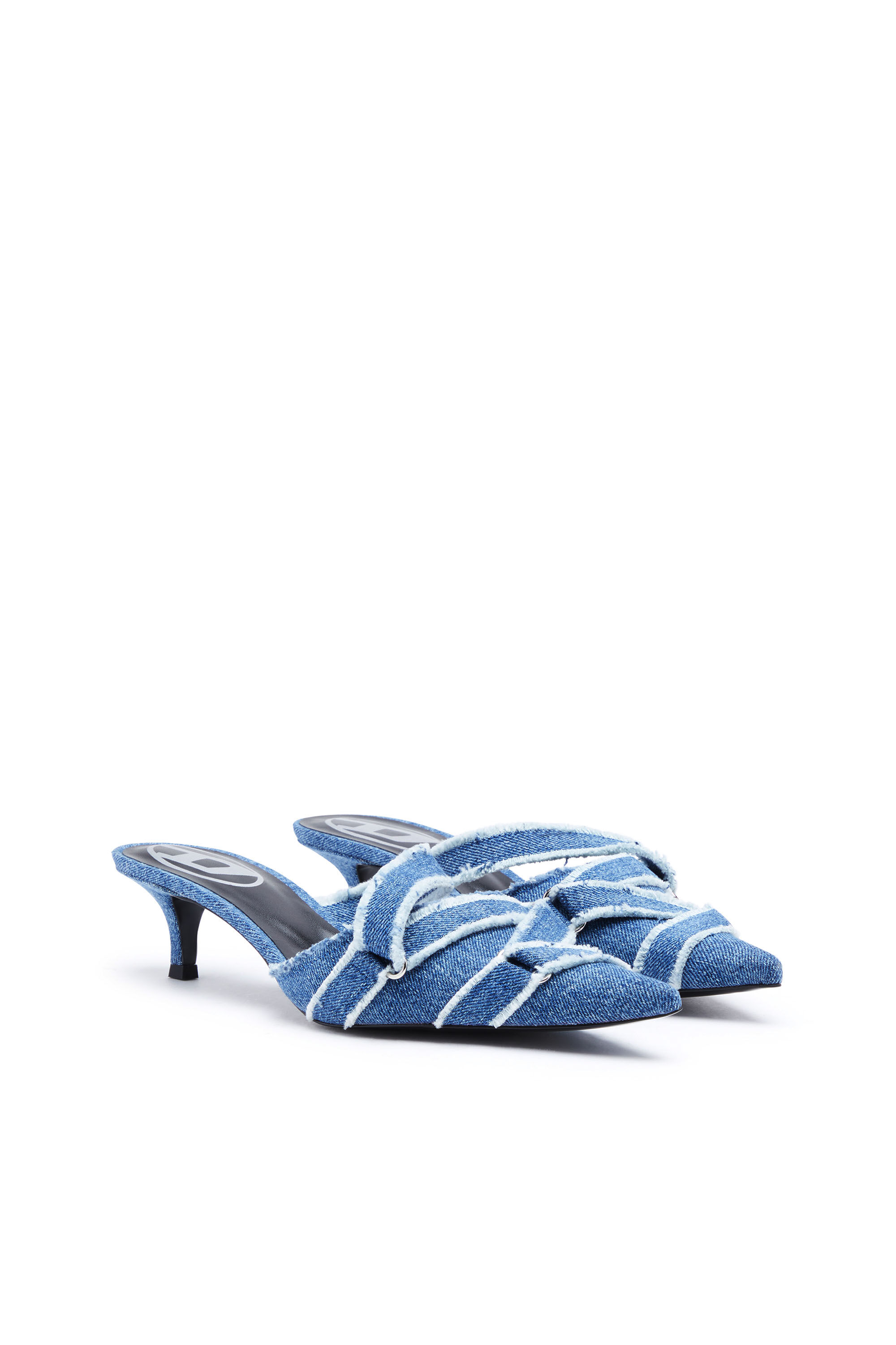 Diesel - D-KITTIE ML, D-Kittie ML - Mules en denim à bout entrecroisé Femme in Bleu - 2