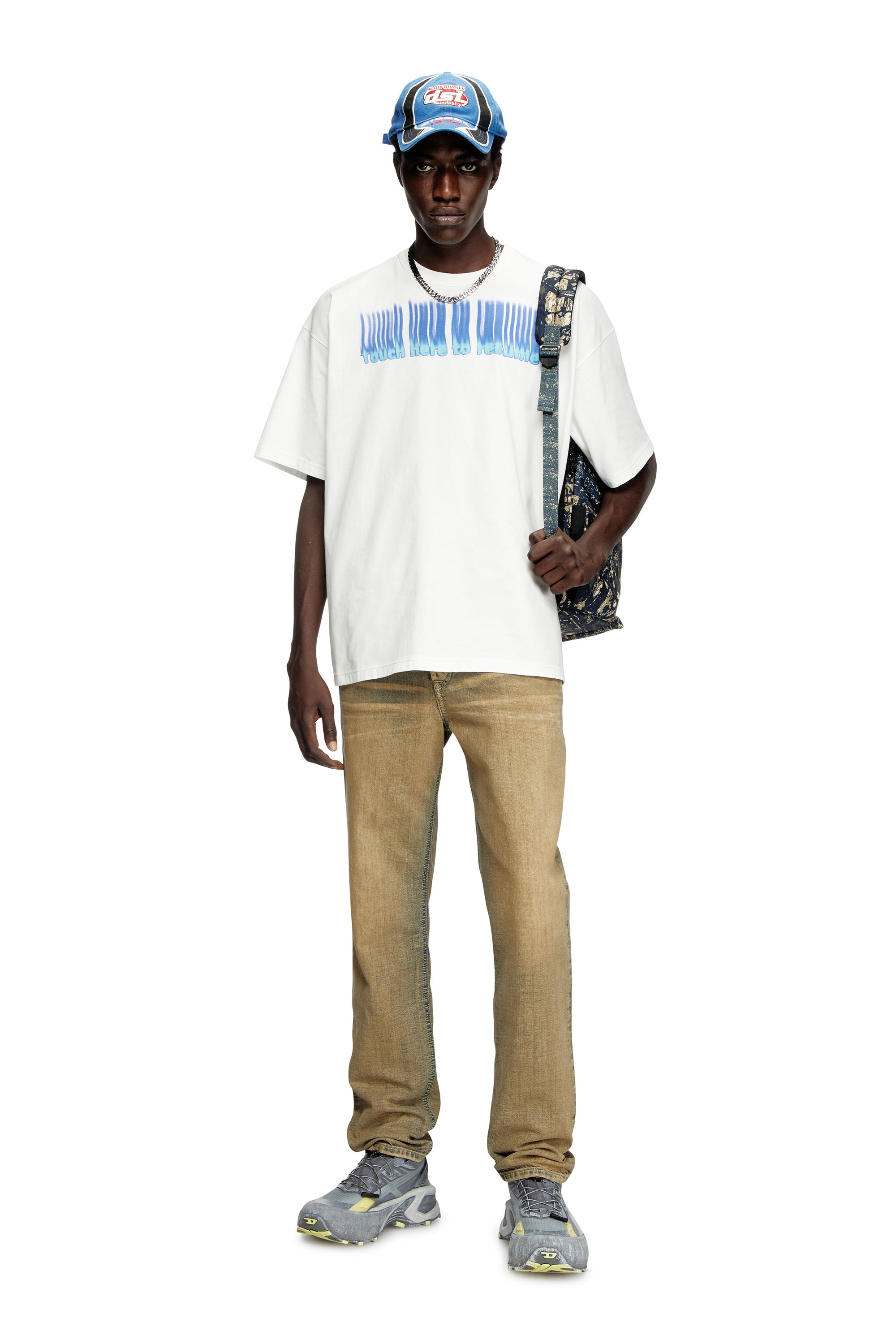 Diesel - T-BOXT-R14, Male's T-shirt with slogan print in White - 1