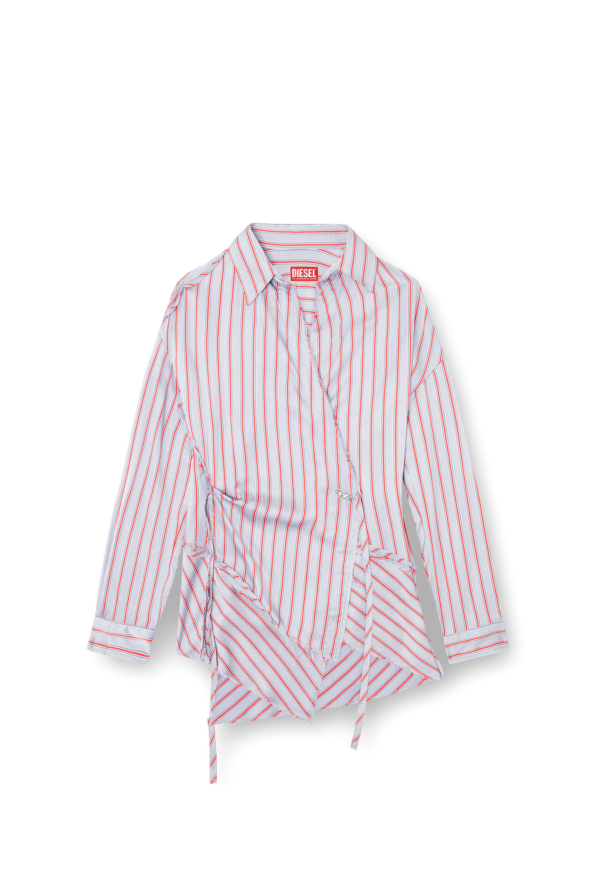 Diesel - C-RAZY, Female's Asymmetrical wrap shirt in Violet/Pink - 2