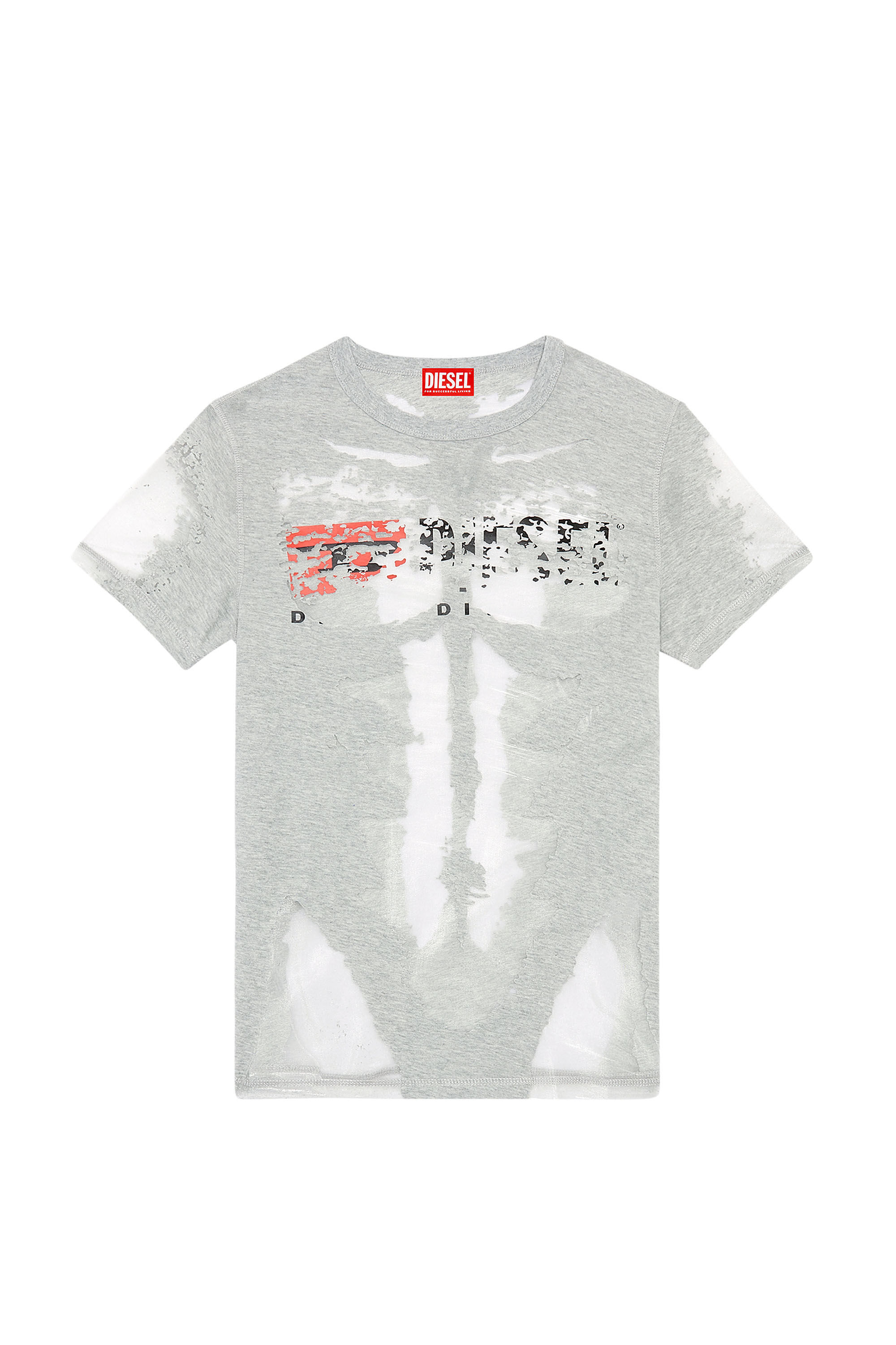 大人も着やすいシンプルファッション panels sheer with T-shirt Burnout Men's | Diesel | Grey 指輪・リング