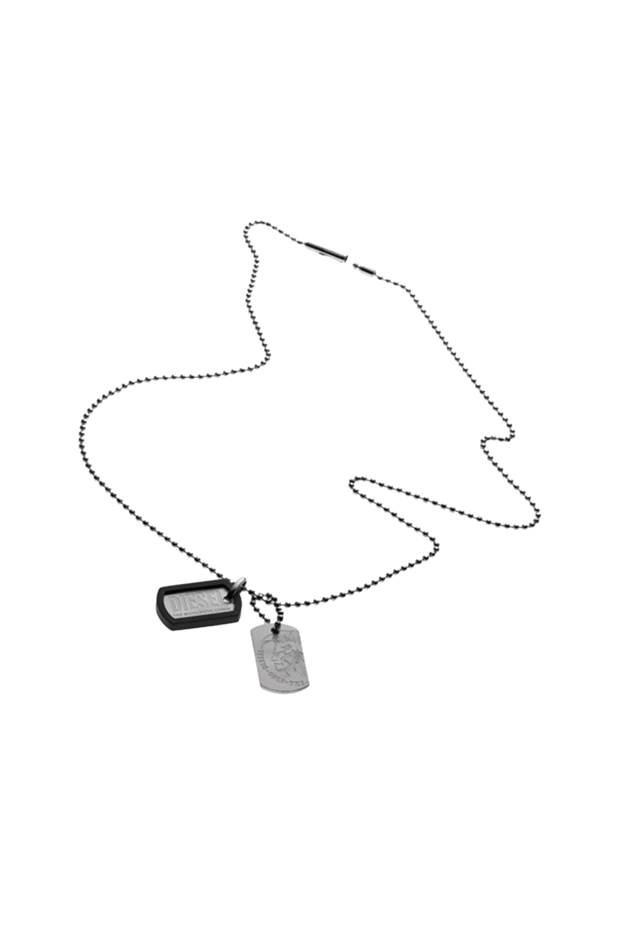 Diesel - DX0202, Collier en acier inoxydable avec pendentif Homme in Gris argenté - 1