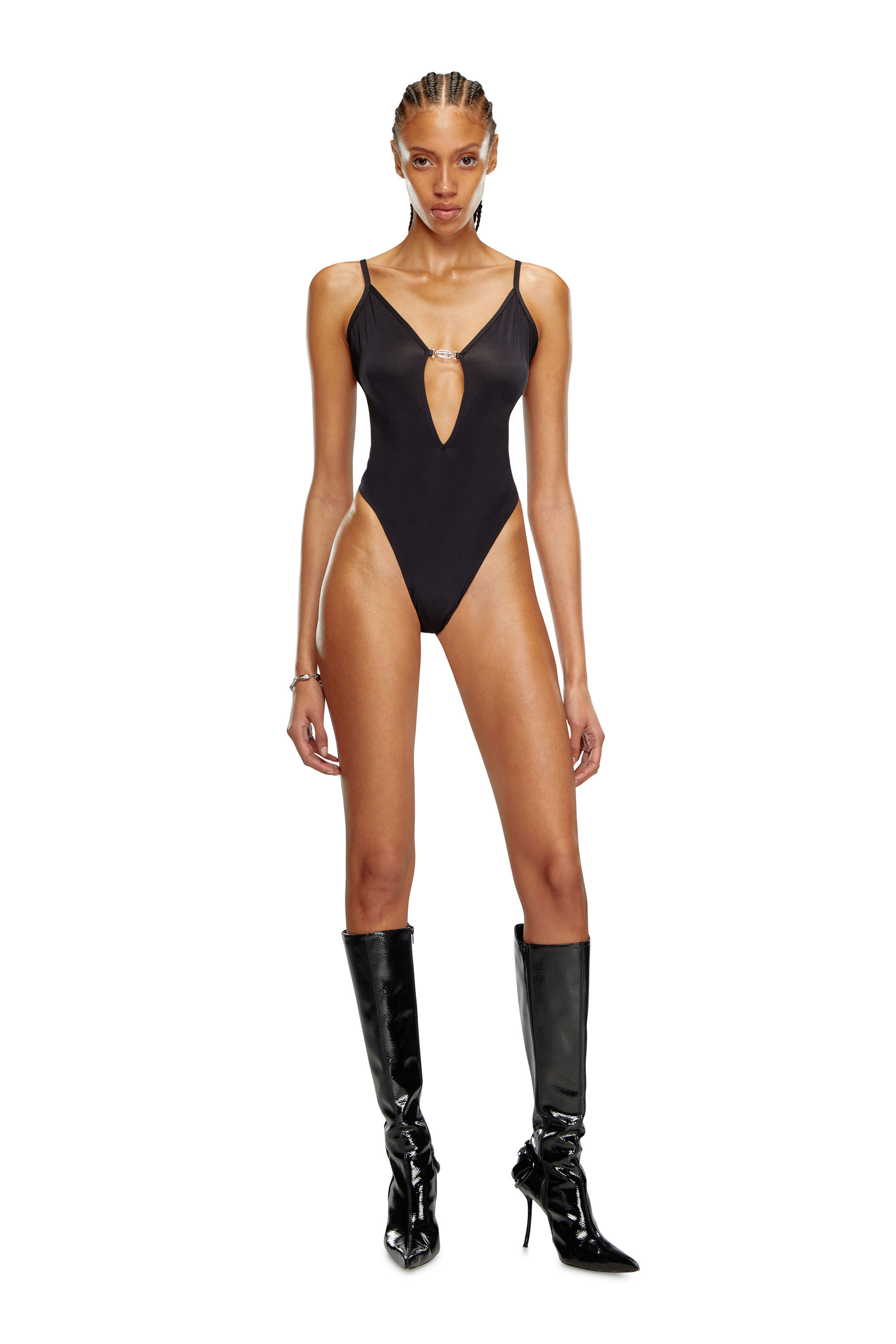 Diesel - UFBY-OVAL-D-BODYSUIT, Black - Image 2