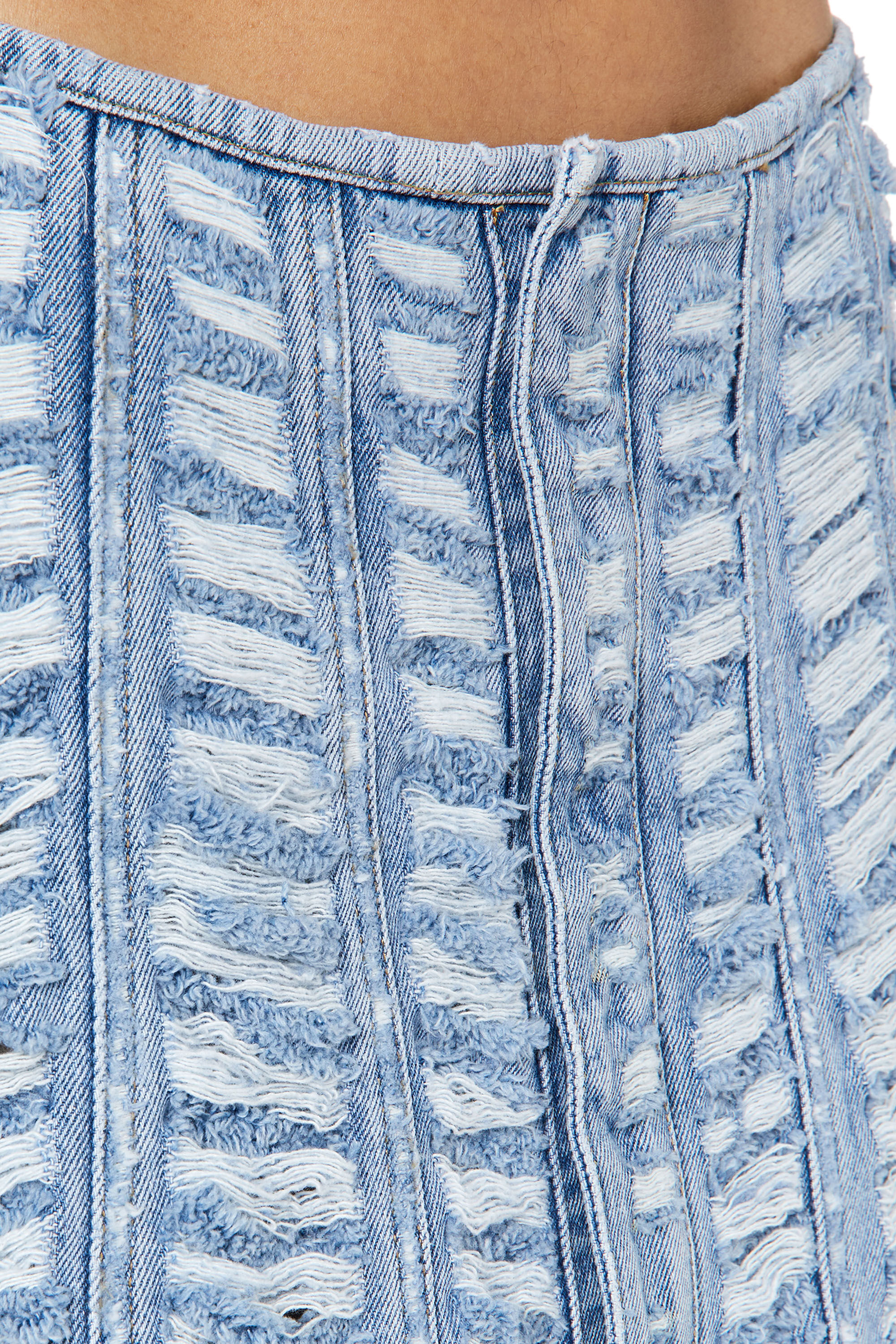 DE-GHIL-FSC Woman: Long denim skirt with tiger breaks | Diesel