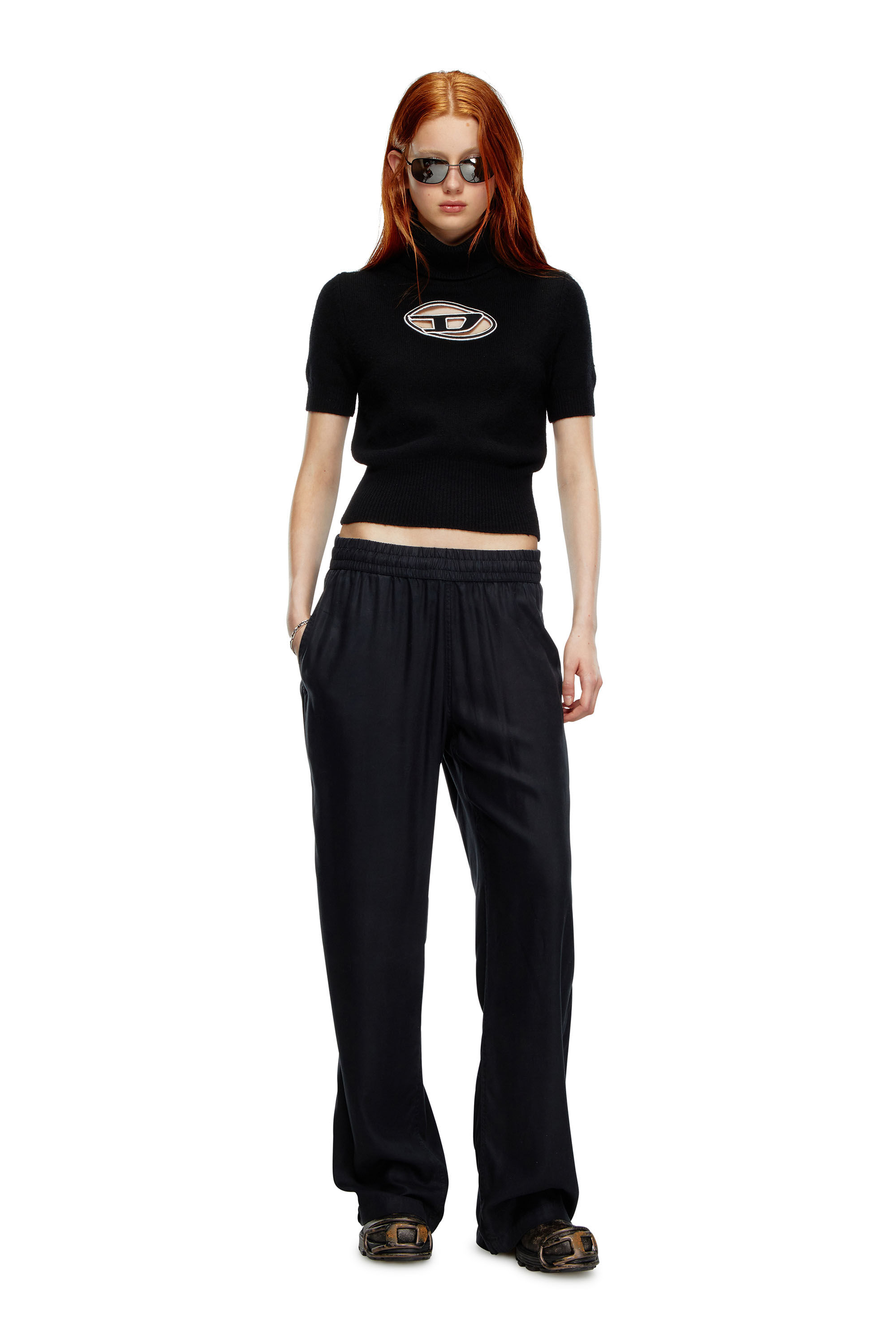 M ARGARET Woman Short sleeve jumper with cut out logo Diesel