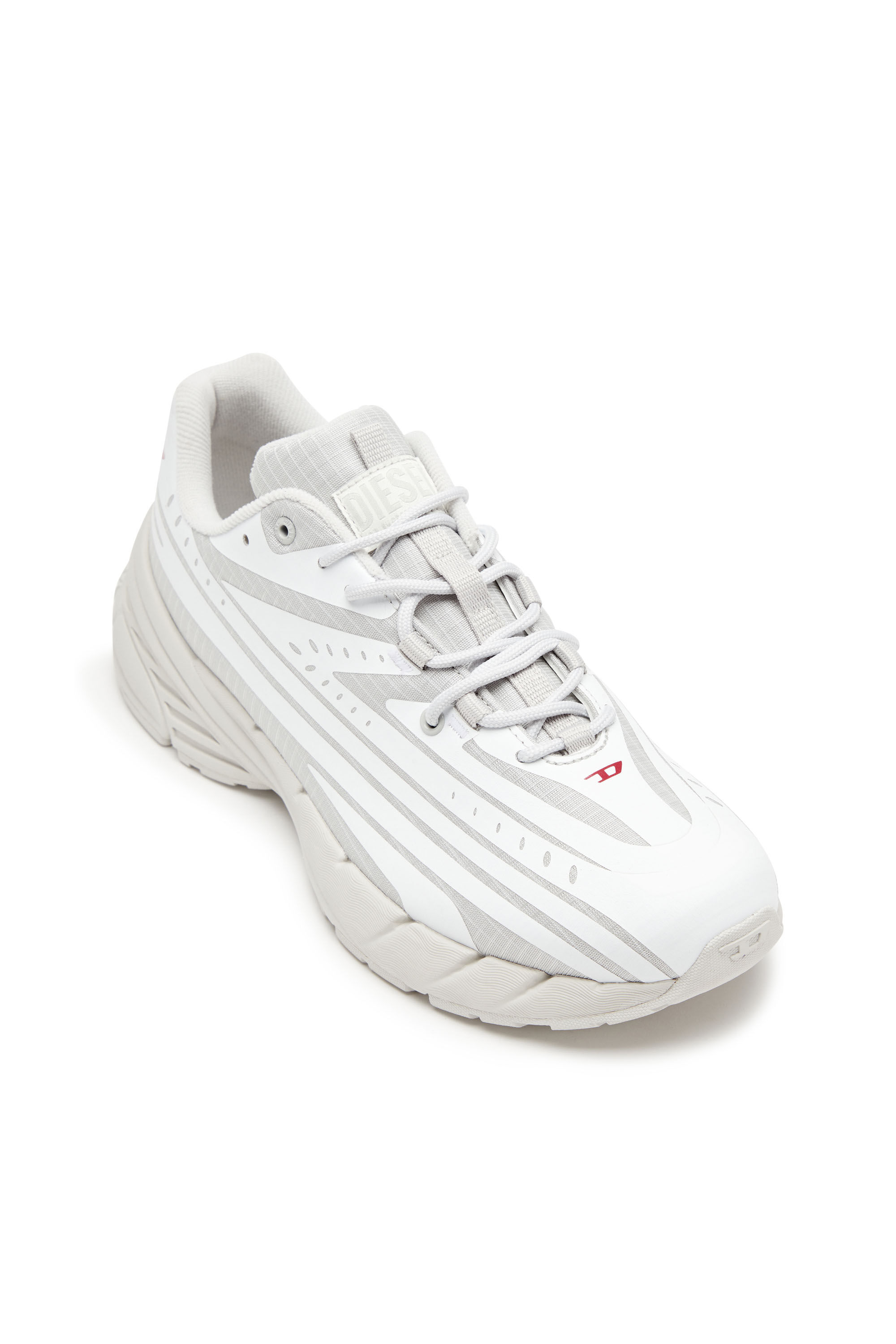 Diesel - D-AIRSPEED LOW W, Female's D-Airspeed Low-Striped sneakers in coated ripstop in White/Grey - 6