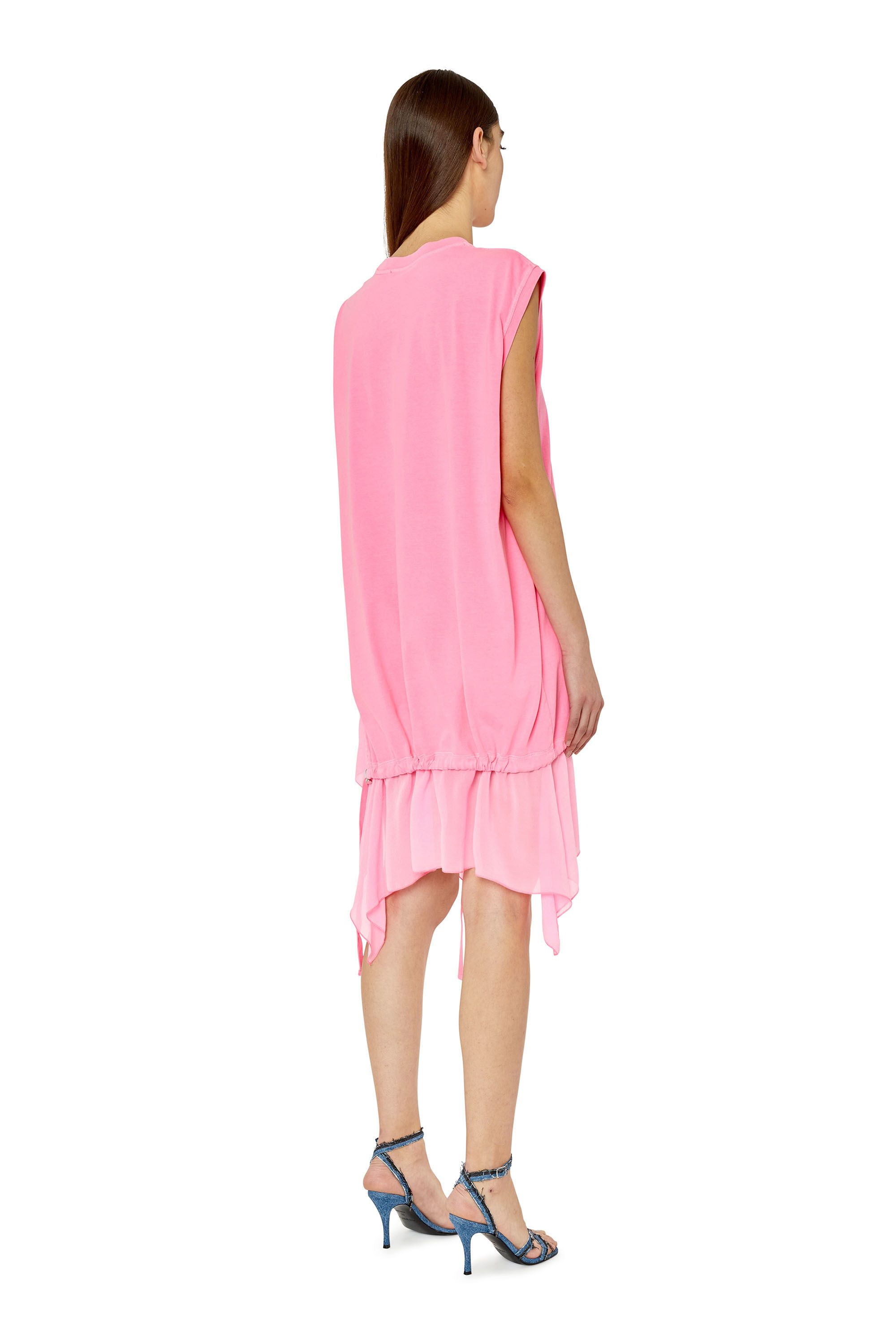 D ROLLETTY Femme Robe T shirt avec ourlet Georgette Diesel