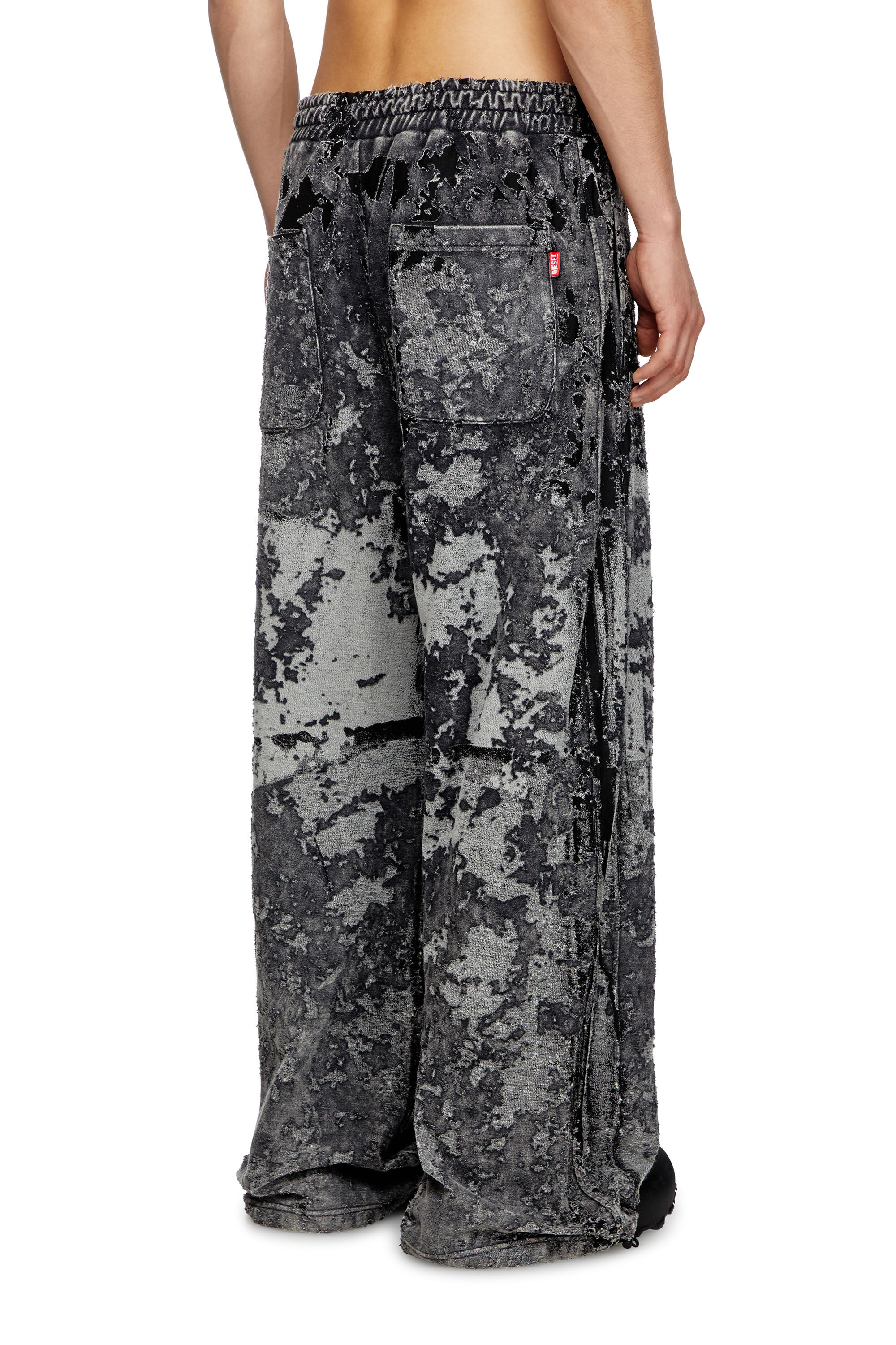 Diesel - P-MARTIS-SHOW, Male's Burnout track pants with camo effect in Black - 5