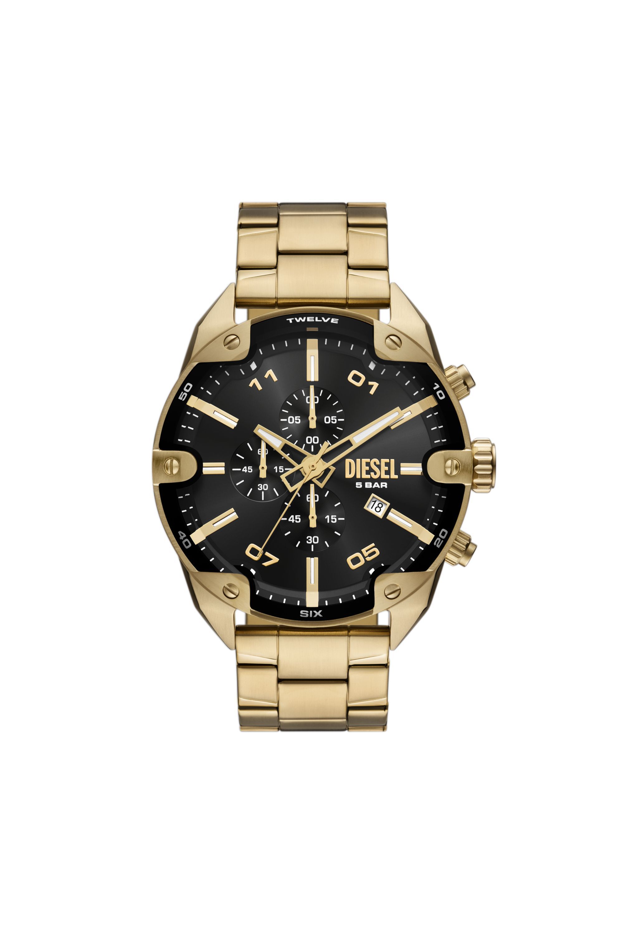 Diesel - DZ4678, Male's Spiked stainless steel watch in Gold - 1