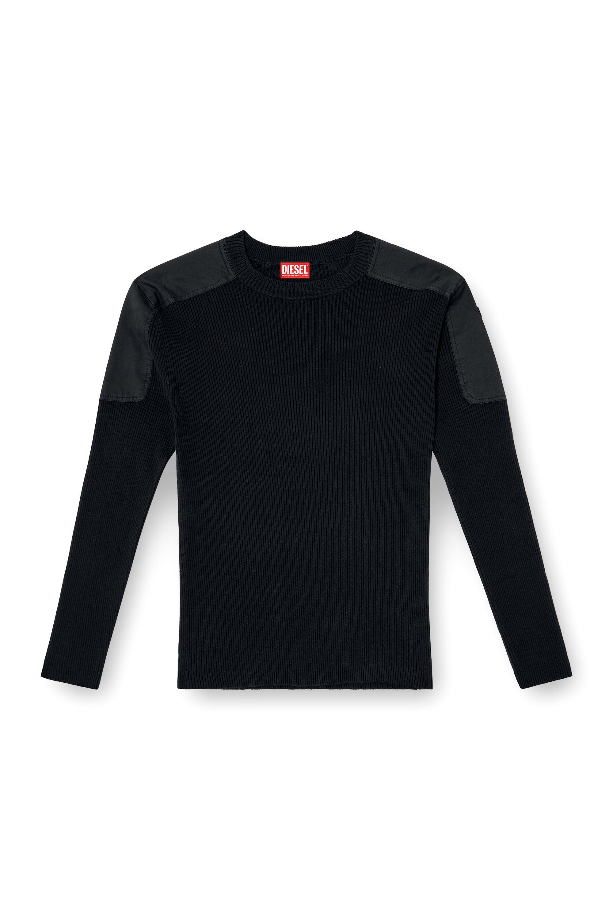 Diesel - K-MARTIN, Male's Ribbed jumper with shoulder panels in null - 2