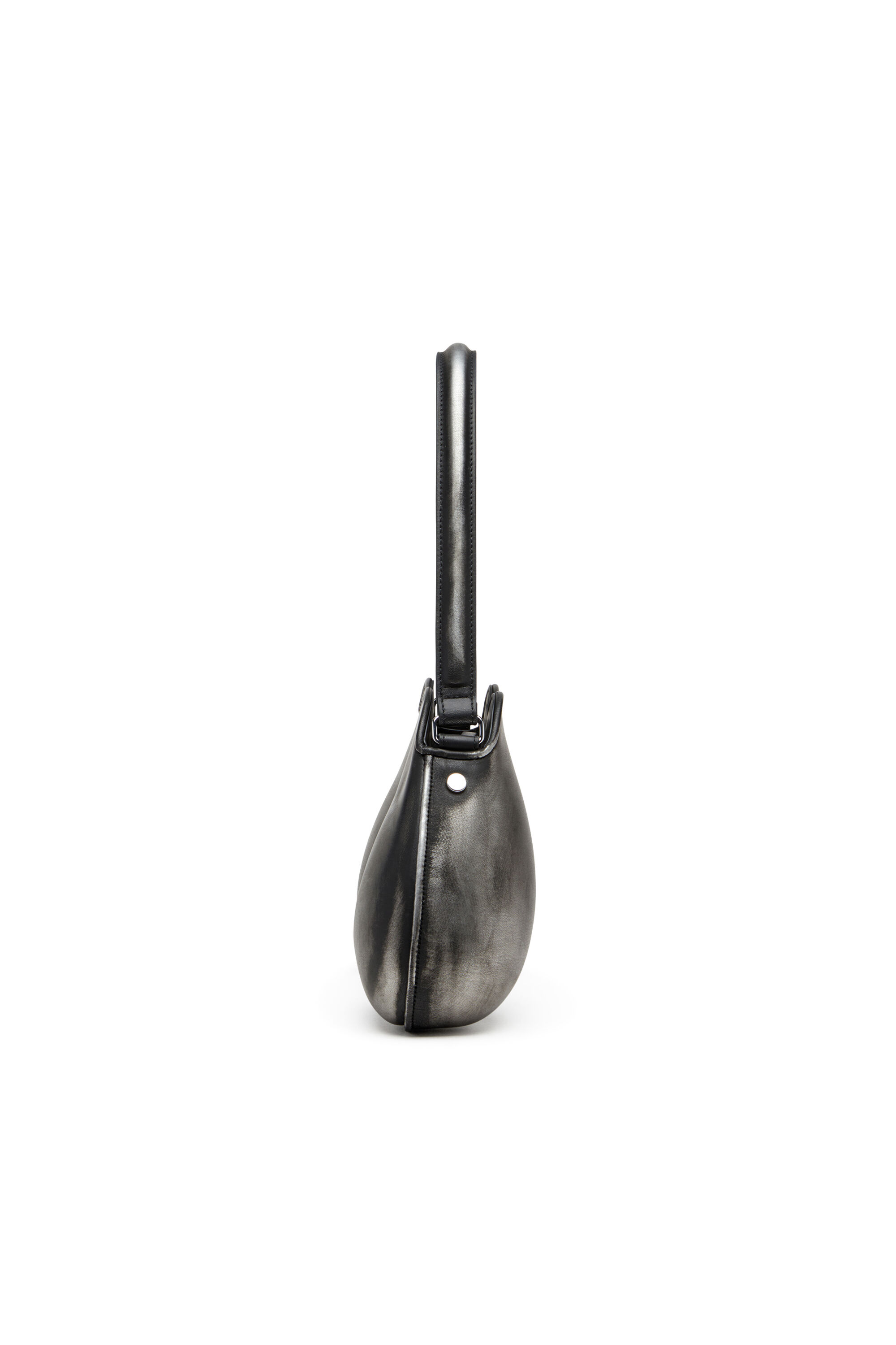 Diesel - DOUBLE-D SHOULDER, Female's Double-D-Rigid shoulder bag in brushed PU in Black/Silver - 4