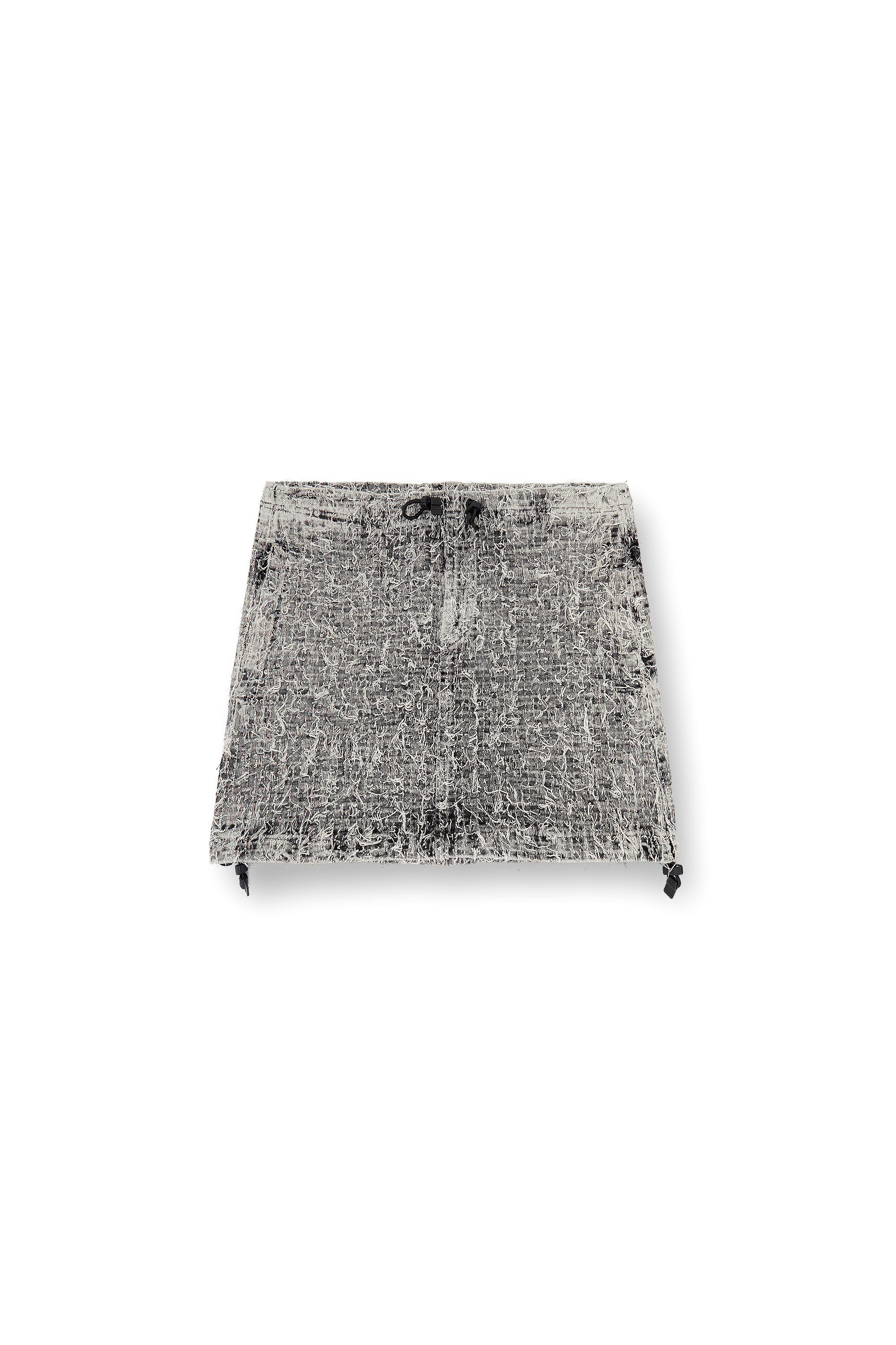 Diesel - DE-MINI-S, Female's Mini skirt in bouclé denim in Grey - 2