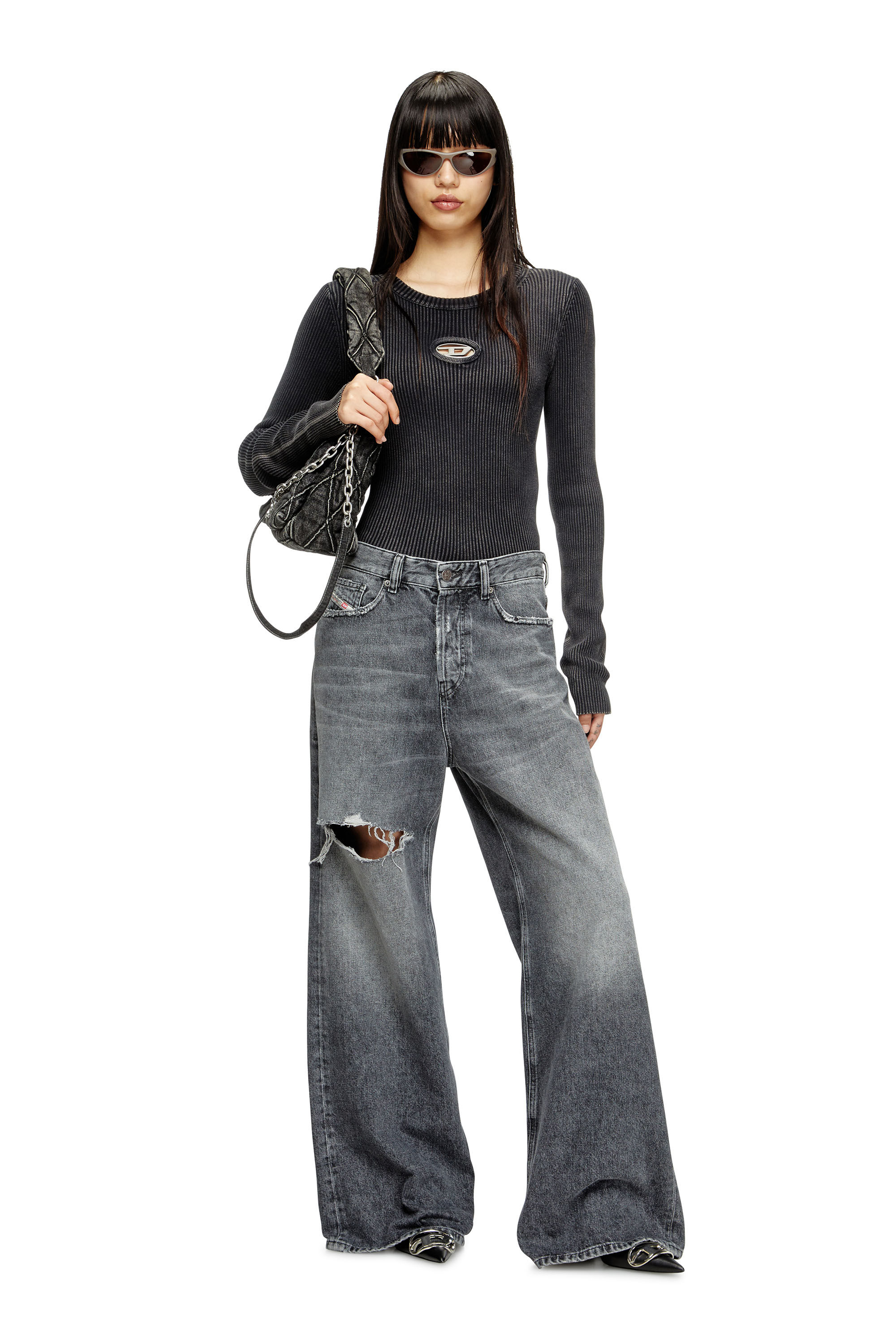 Diesel - Female's Relaxed Jeans 1996 D-Sire 007X4, Black/Dark Grey - 1