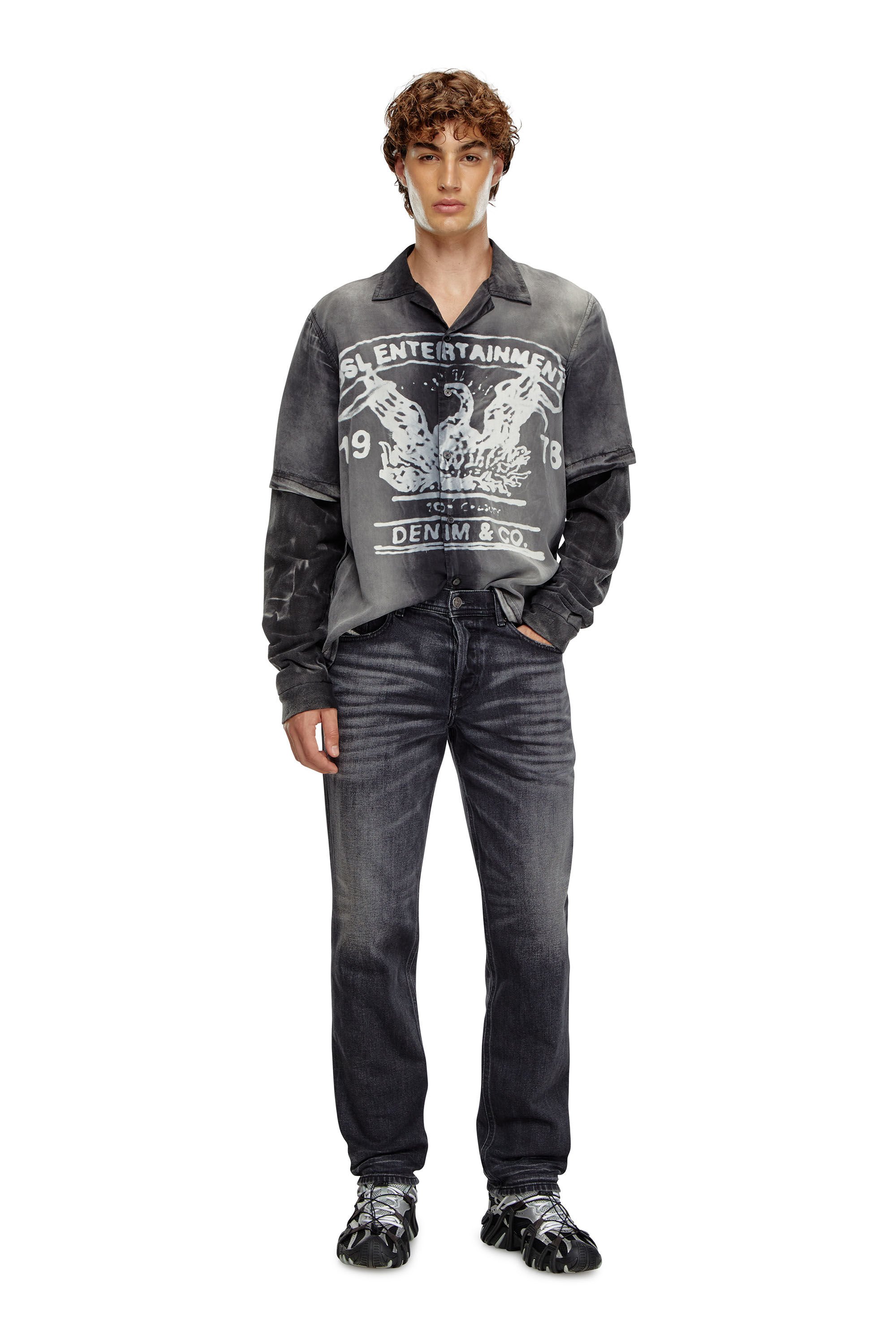 Diesel - Male Tapered Jeans 2023 D-Finitive 09J65, Black/Dark Grey - Image 1